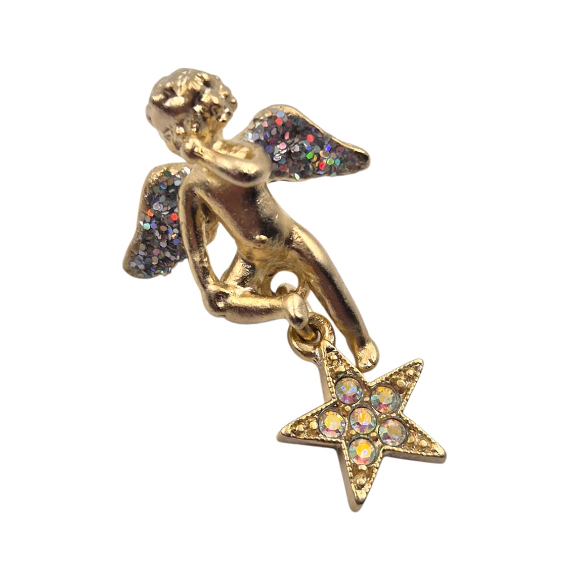 90s 미국 커크스폴리 요정 달&별 브로치 세트 상품이미지4