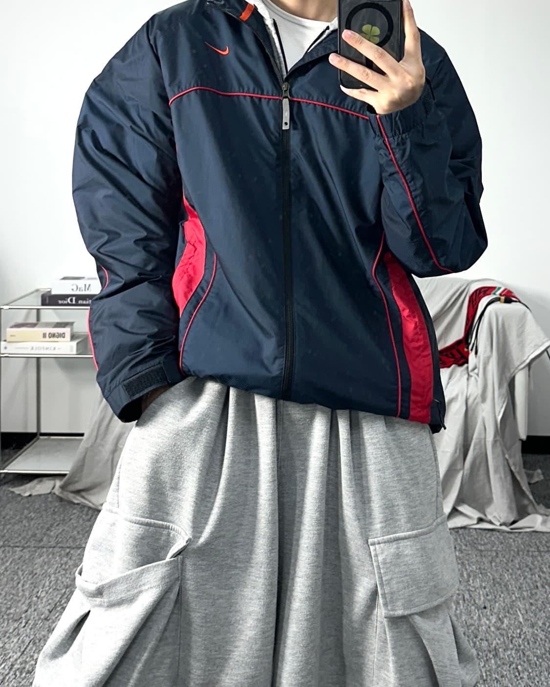 나이키 00s 네이비 레드 바람막이 L 상품이미지3