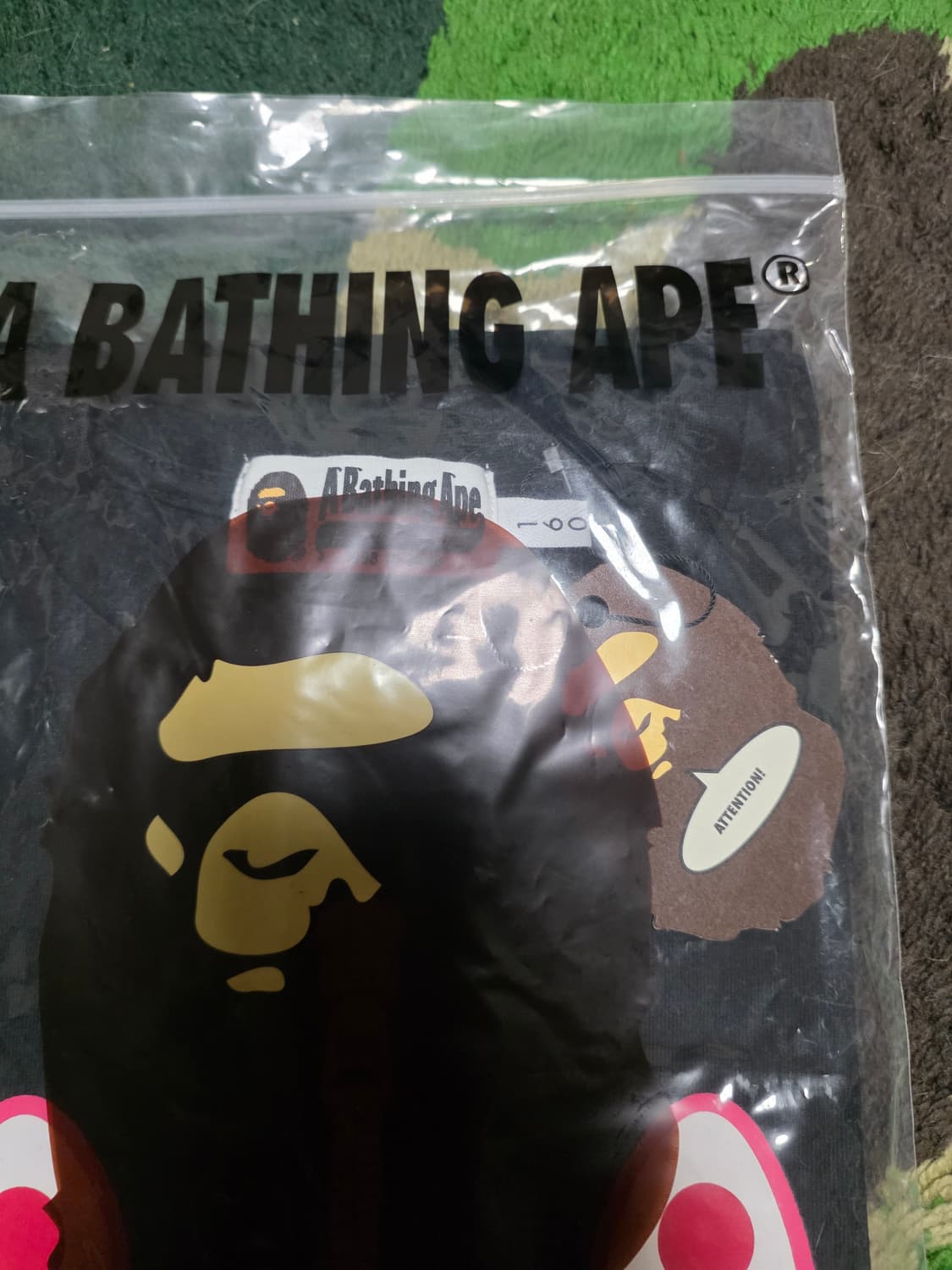 [160] 베이프 ABC 핑크카모 마일로 인 샤크 반팔티 블랙 키즈 상품이미지5