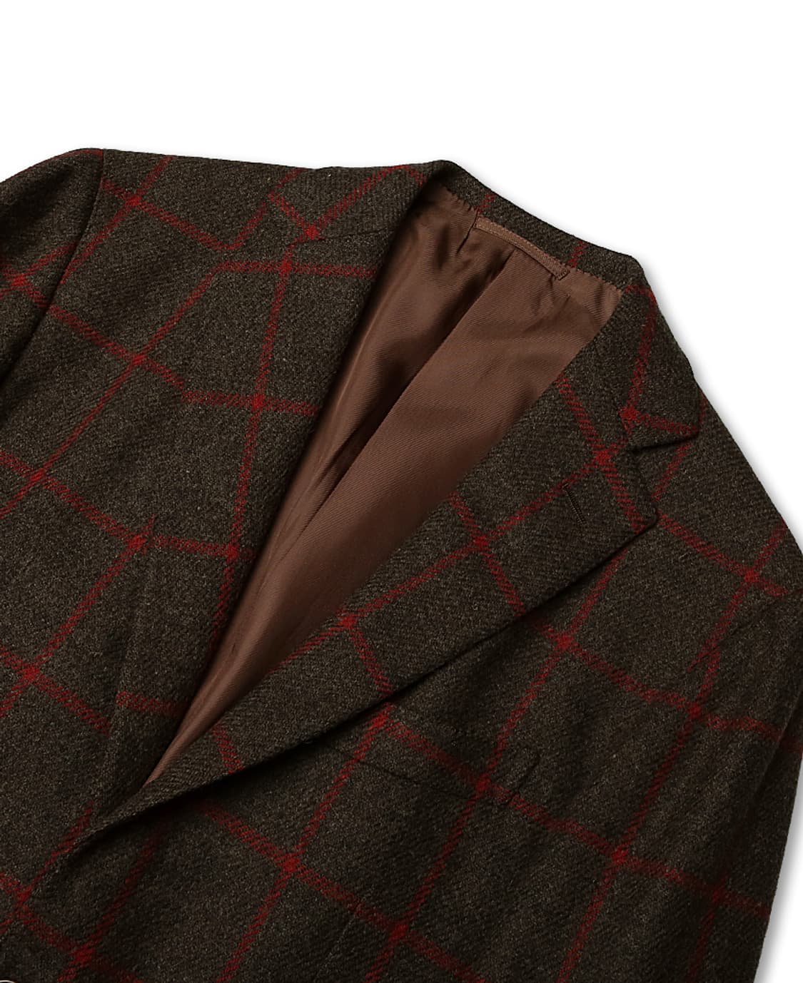 빔즈 에프 [Beams F] 브라운 레드 포인트 체크 스포츠 자켓 상품이미지2