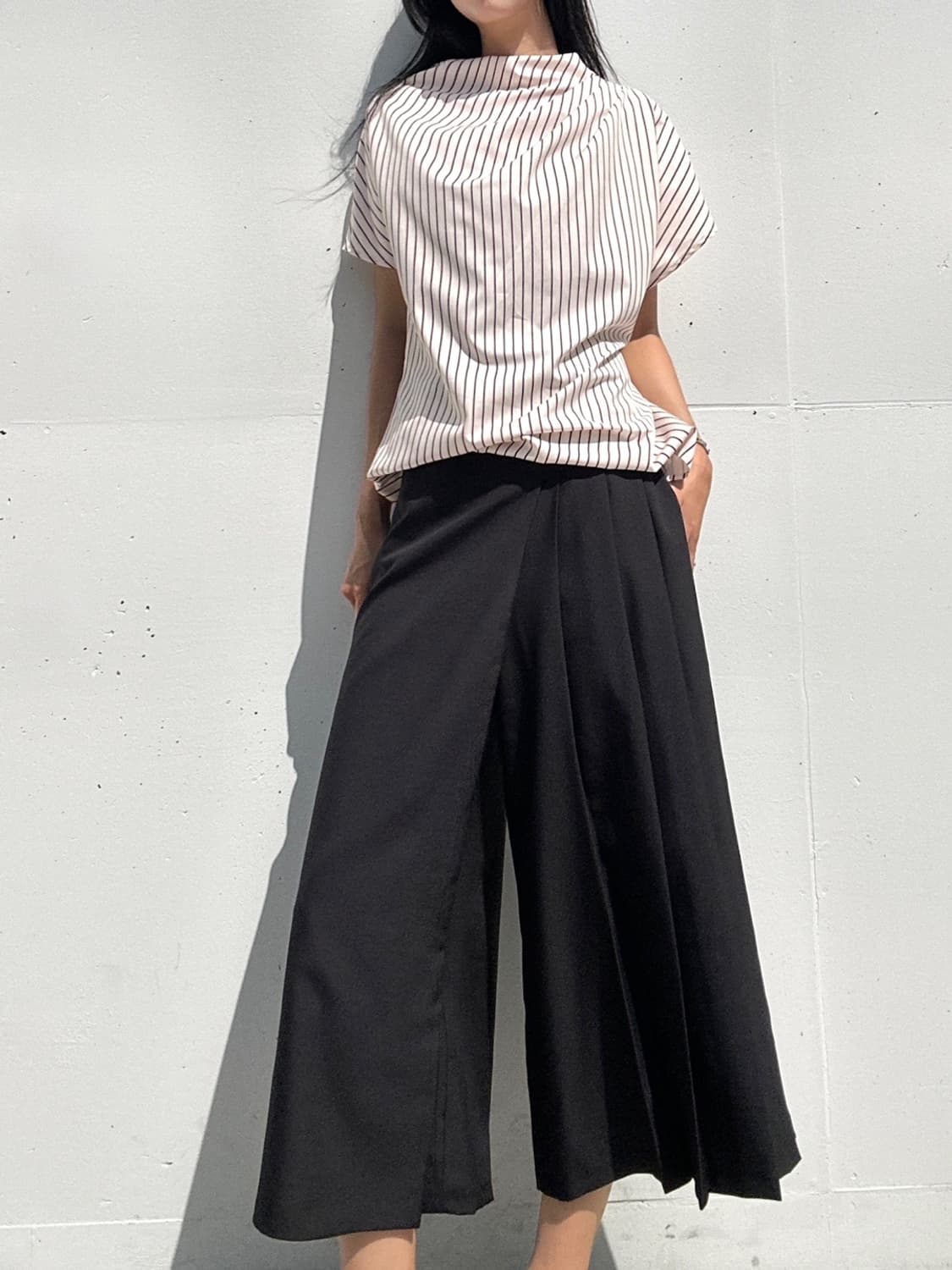 Tailor strap pleats pants / black 상품이미지7