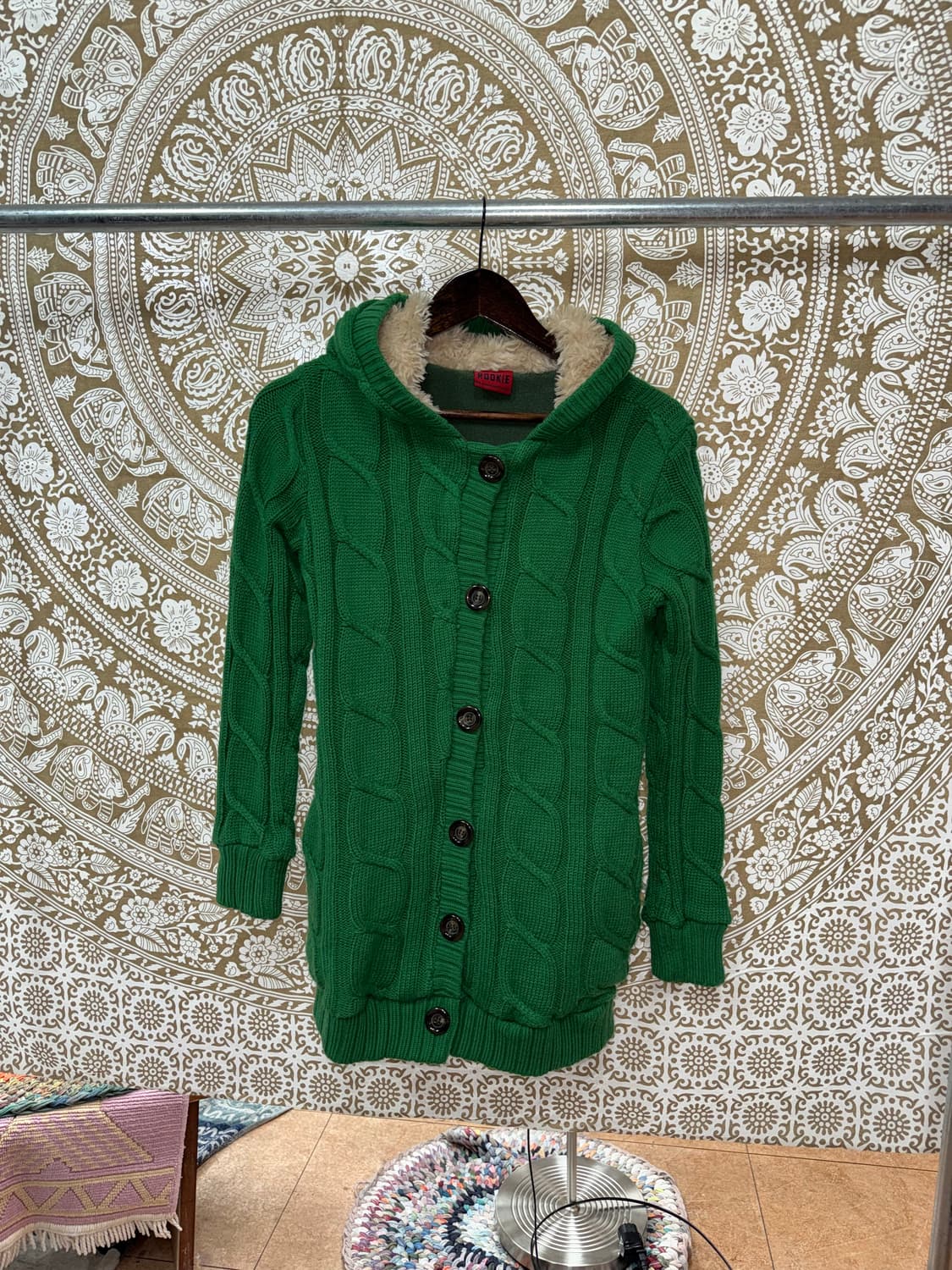 Rookie 여성 케이블 기모 니트 후드가디건  상품이미지3