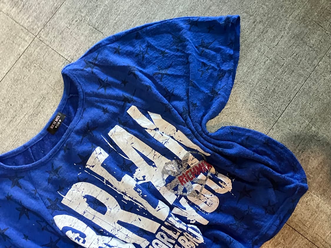 일본빈티지 Richmix 핀터깔y2k 오리엔탈락펑크갸루 반팔케이프티셔츠 상품이미지2