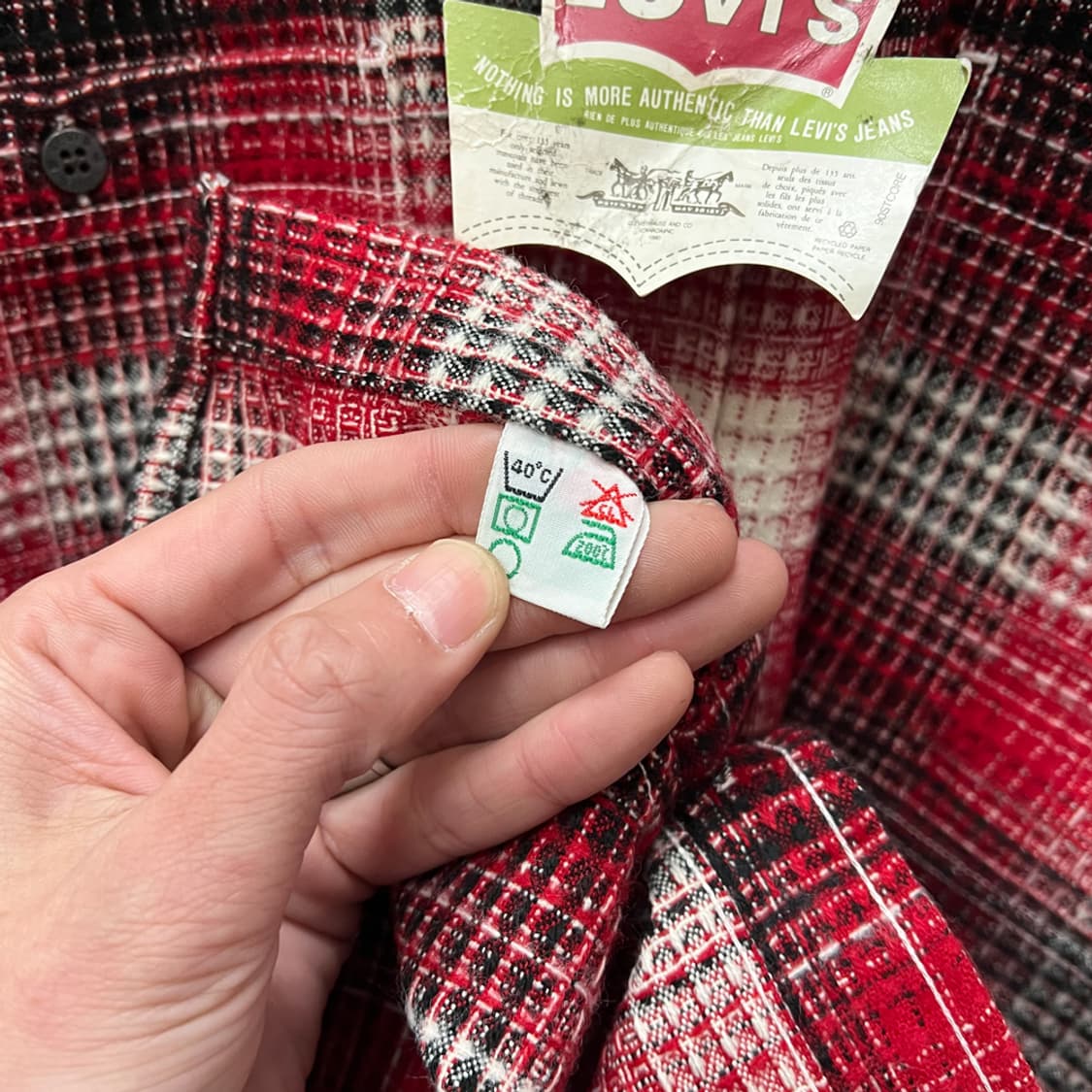 90s 리바이스 데드스탁 체크 플란넬 웨스턴 셔츠 남방 XL 상품이미지4