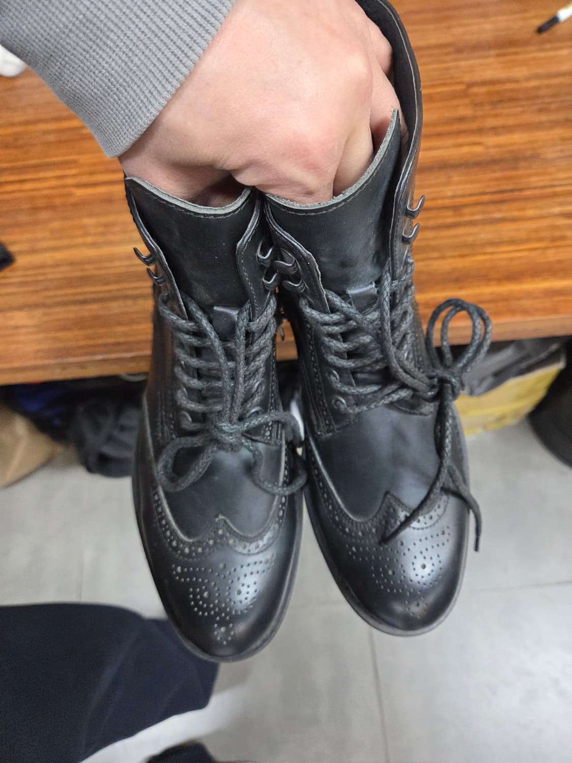 빈티지 bak 윙팁 가죽 워커 부츠 265 상품이미지7