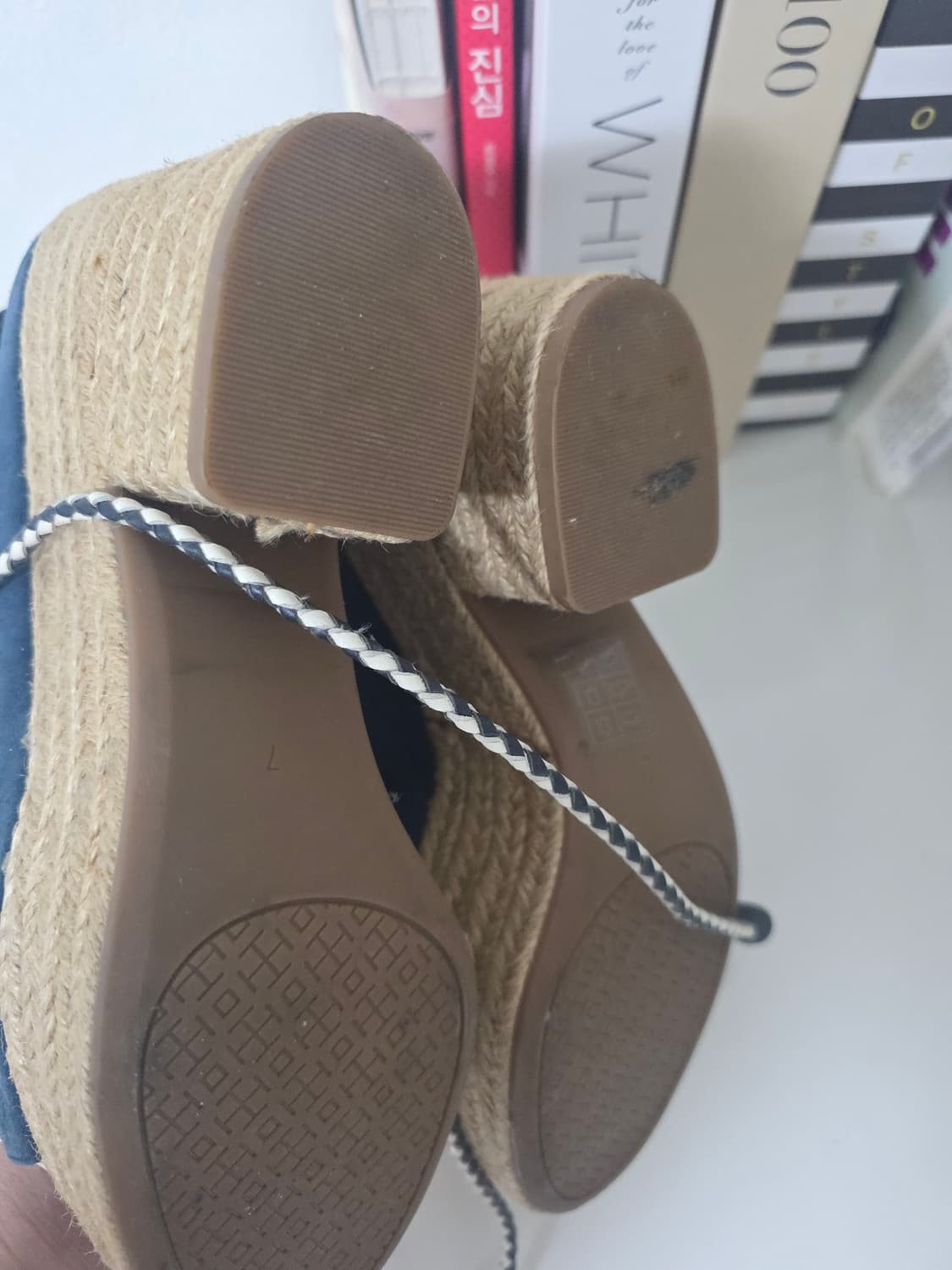 토리버치 에스파드류 웨지 샌들 블루 240 (US7) 10cm 상품이미지3