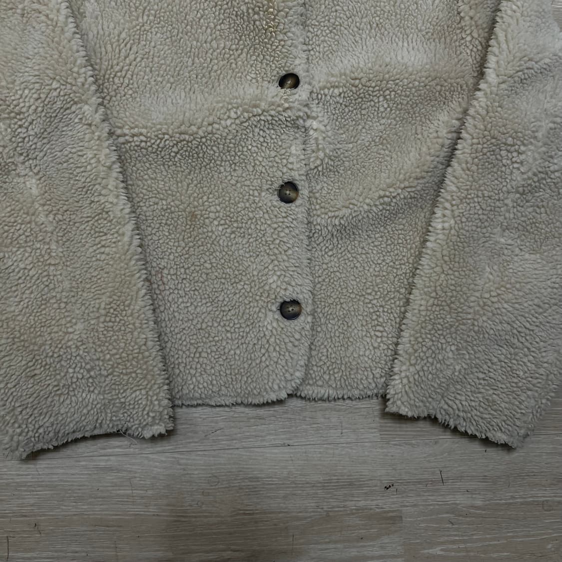 자라 키즈 크롭 덤블 뽀글이 후리스 플리스 자켓 [베이지] 11-12세 상품이미지3