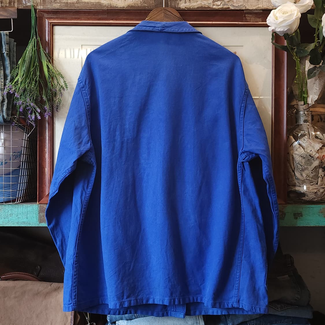 80s 프렌치 워크자켓 프렌치자켓 블루 빅사이즈 워크자켓 58 상품이미지3