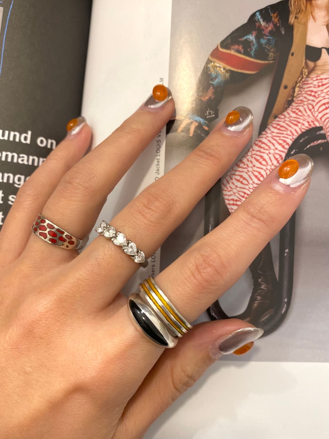 Orange 七寶 925silver ring 상품이미지6