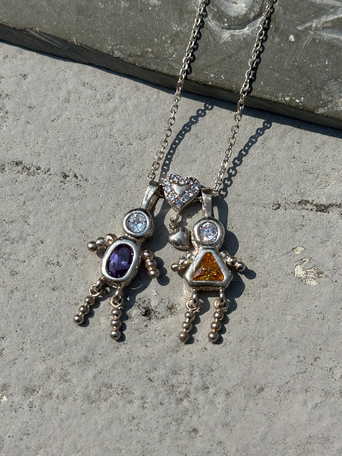 Vintage Boy & Girl Figure Double Charm 9 상품이미지1