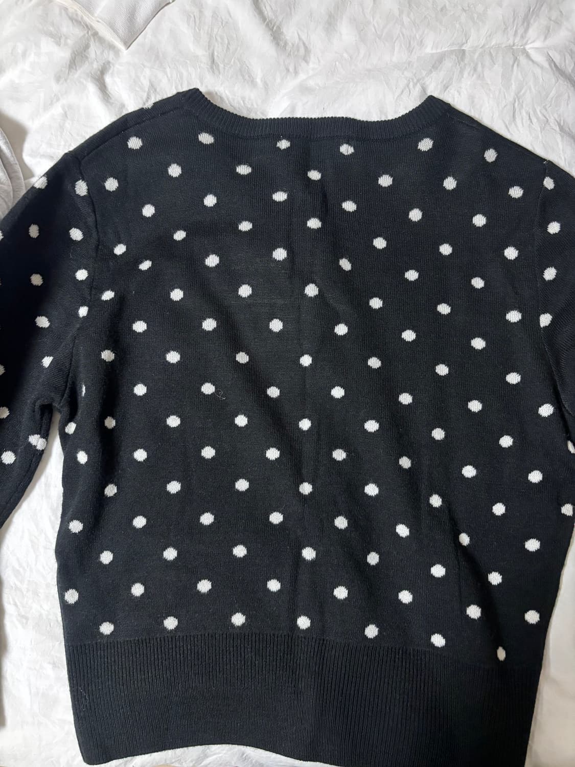 에잇세컨즈 도트 패턴 자카드 라운드넥 카디건 블랙 L 상품이미지3
