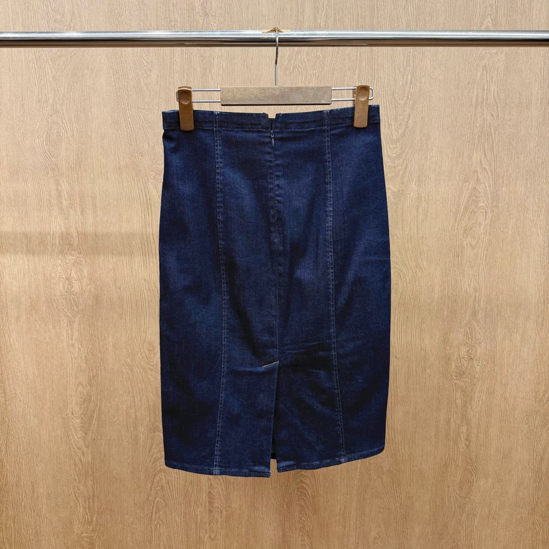 폴로 랄프 로렌 인디고 데님 미디스커트 슬릿 디테일 H라인 진청 상품이미지3
