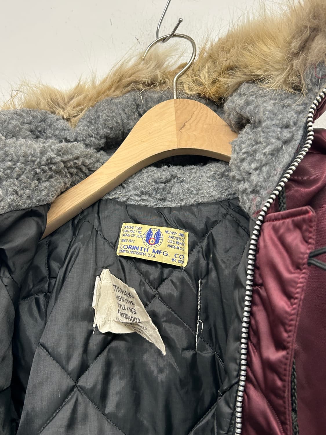 Corinth Mfg 버건디 n3b 야상 자켓 상품이미지4