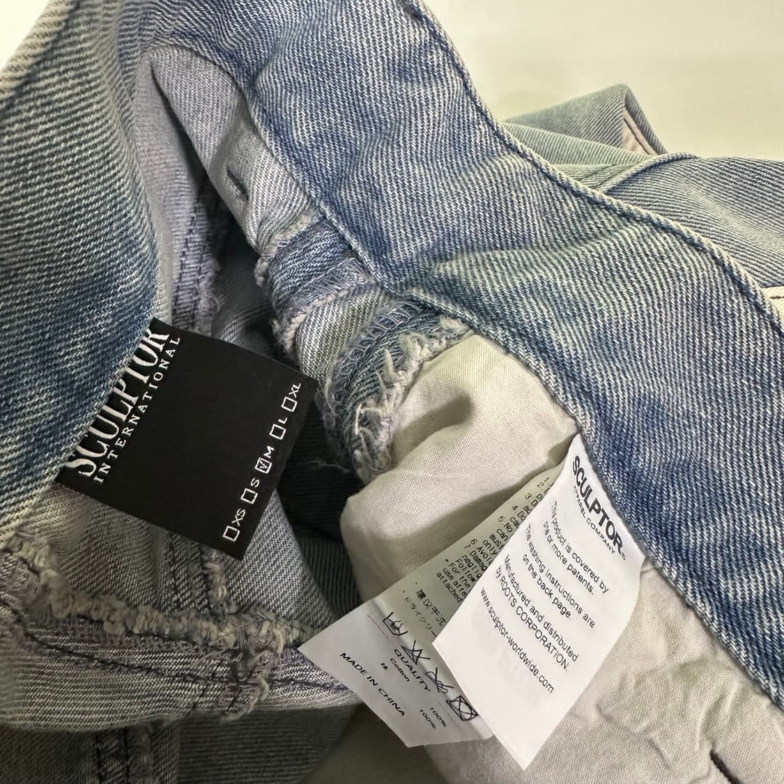 M 스컬프터 세미와이드 일자핏 연청워시드 사이드라인 데님팬츠 상품이미지5