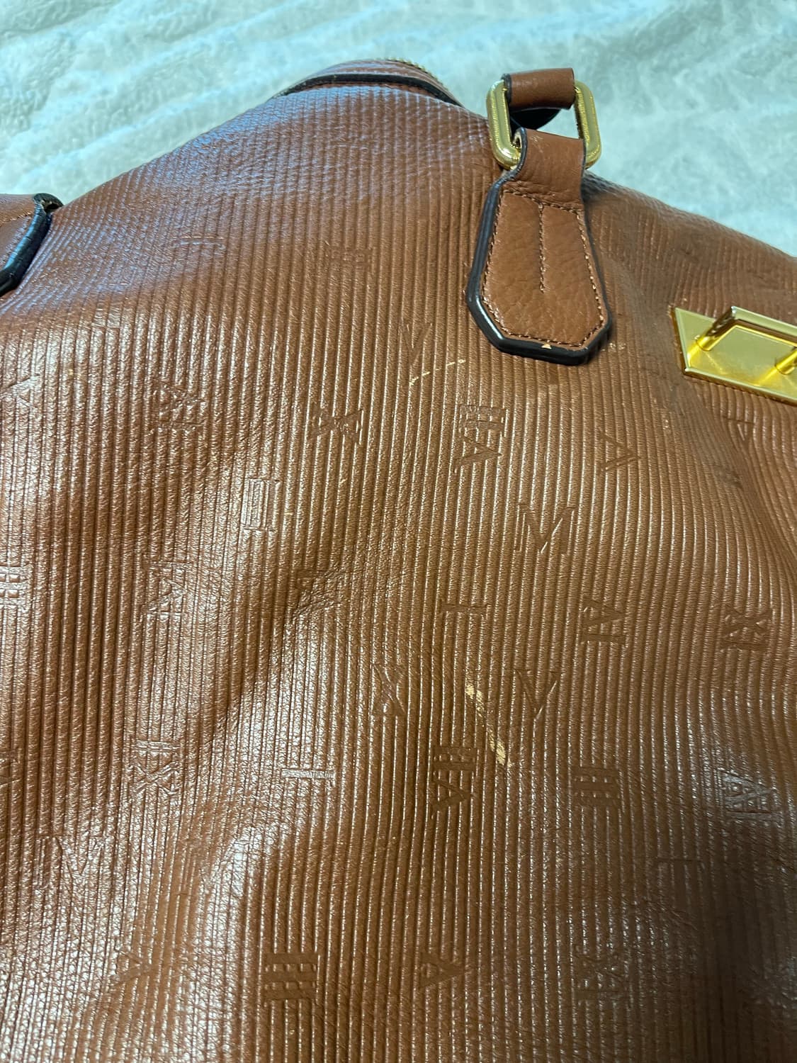 타임(TIME)소가죽 레더 보스턴백 브라운 상품이미지7