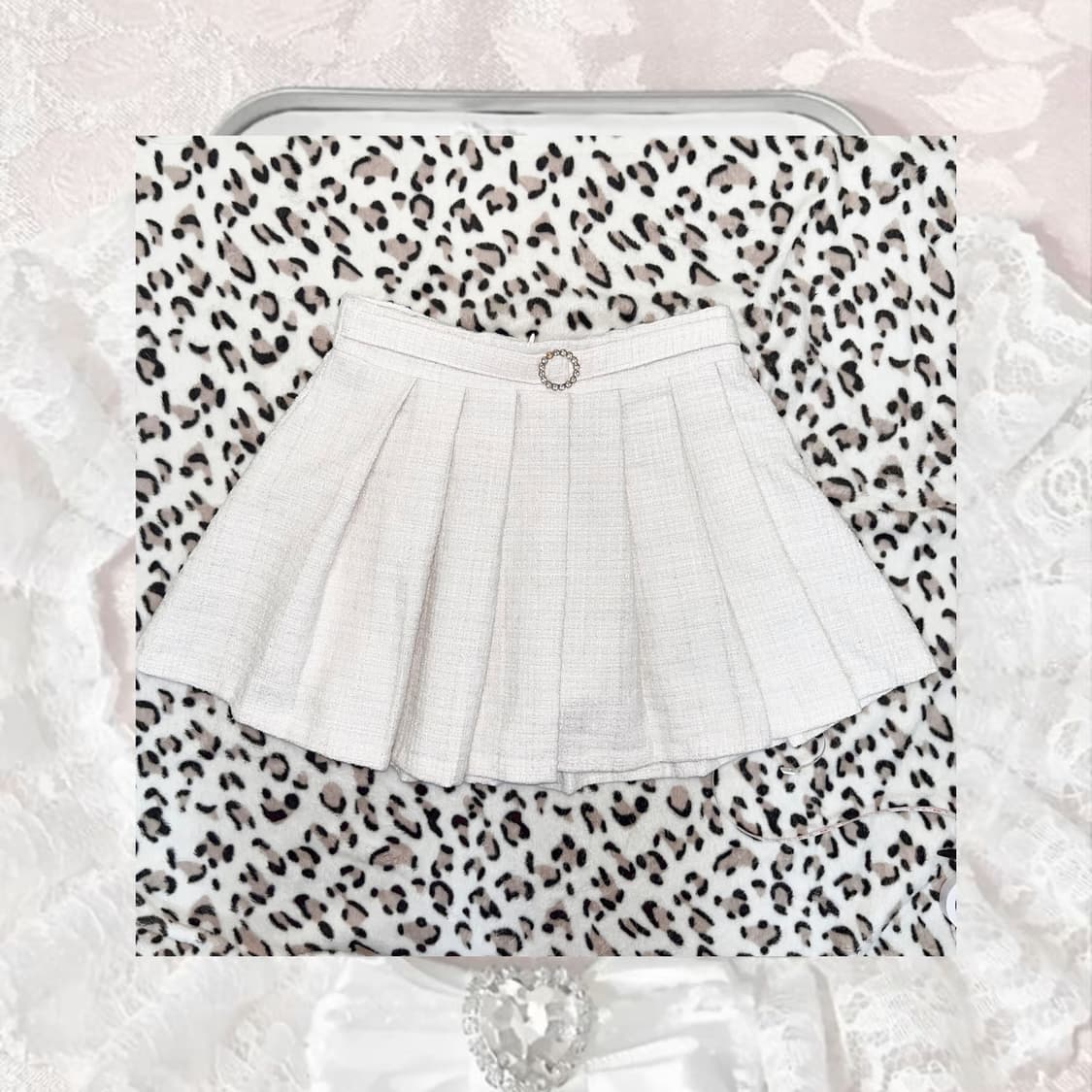 히메갸루 트위드 큐빅 큐롯 스커트🪽 상품이미지4