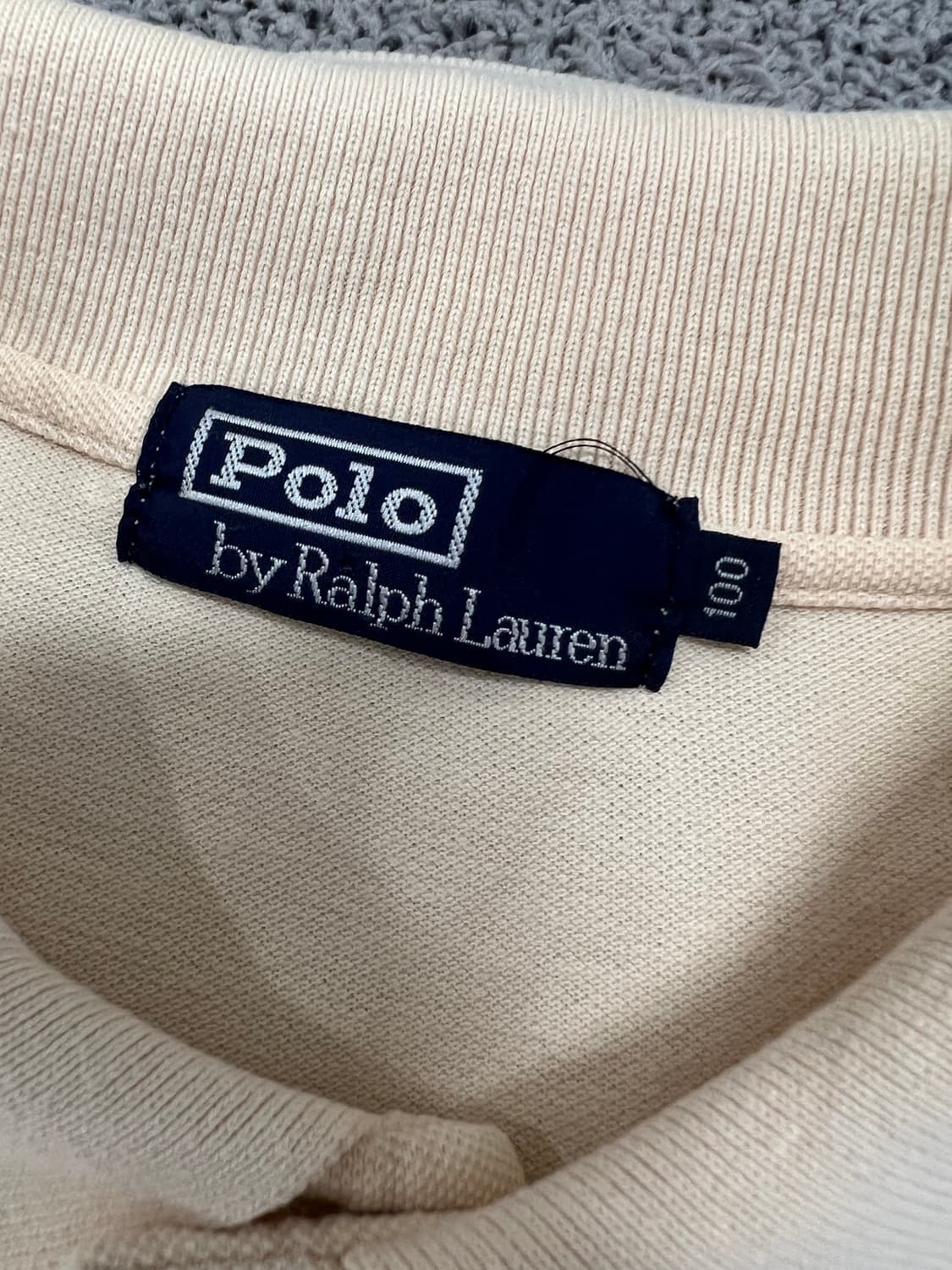 (100) 폴로랄프로렌 레드포니 베이지 긴팔 카라 티 상품이미지3