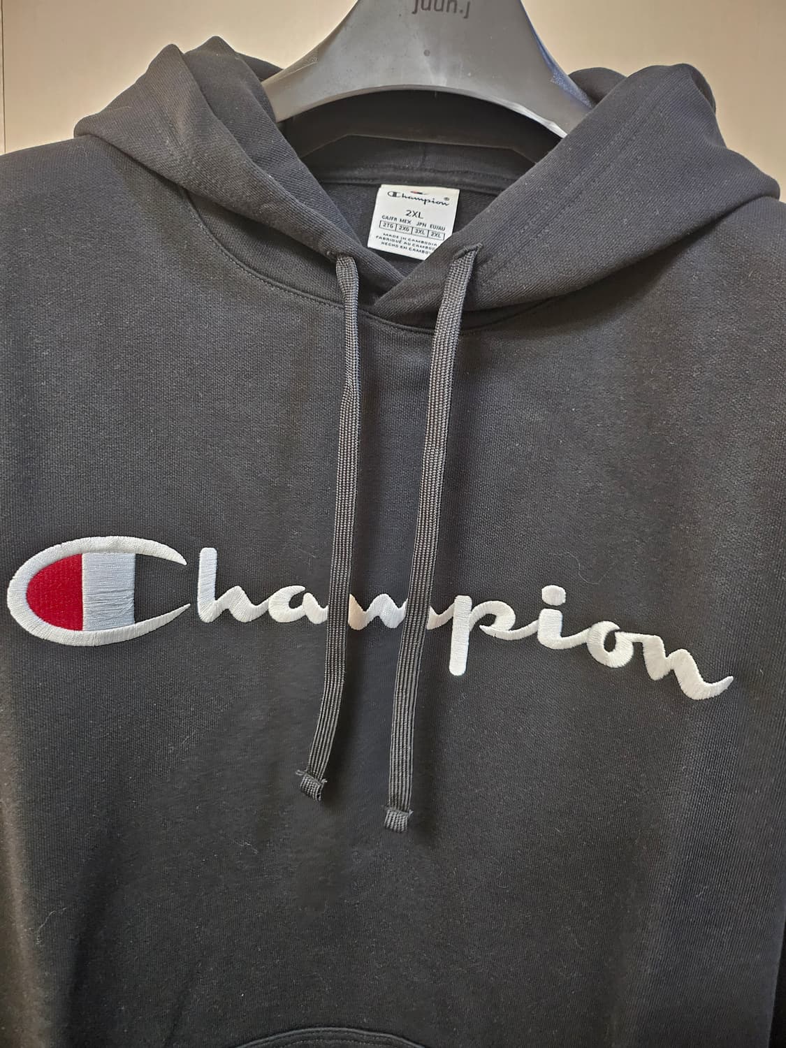 챔피온 검정 후드티 XXL 상품이미지2