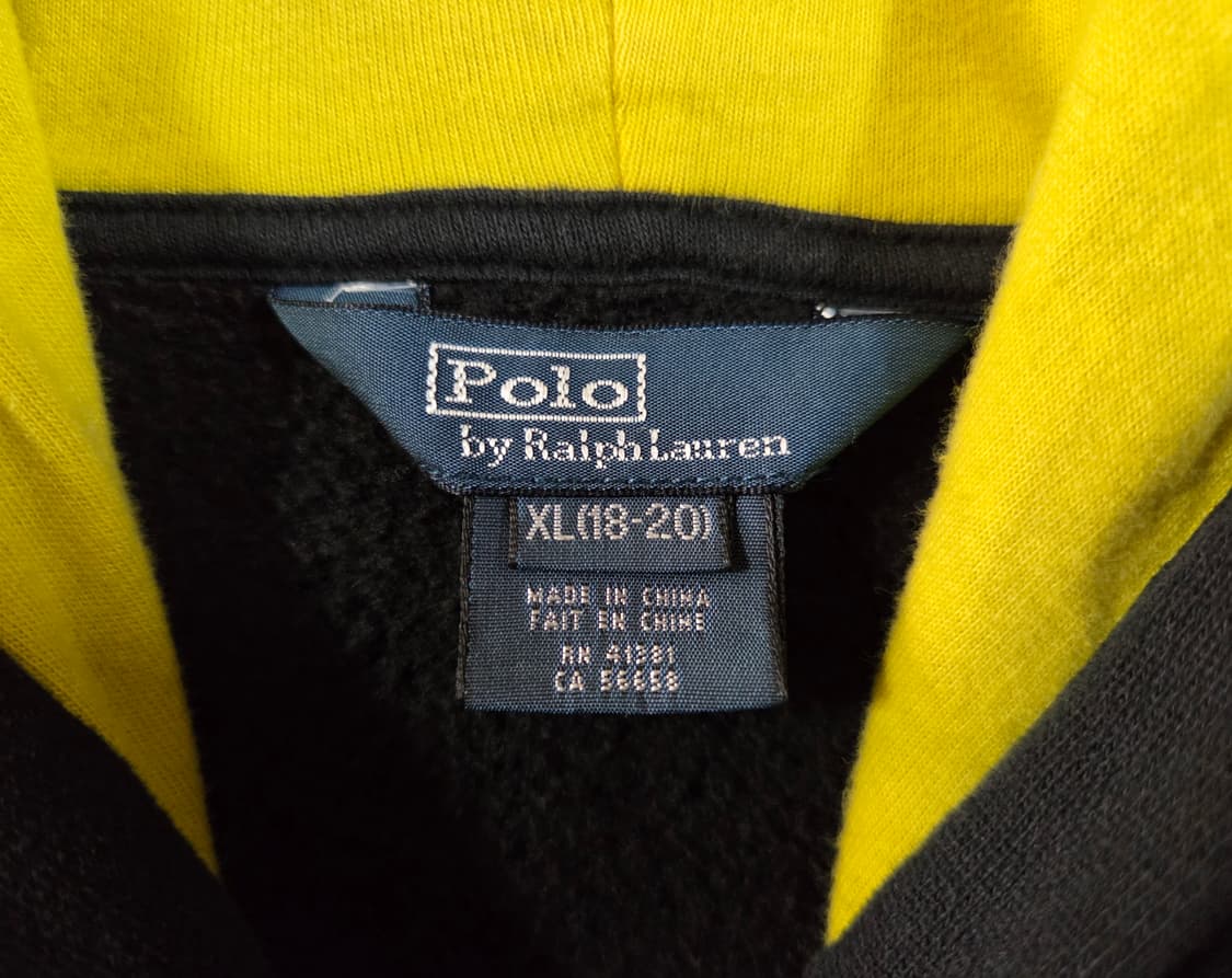 폴로 Polo 랄프로렌 블랙 옐로우 라이닝 후드집업 상품이미지4