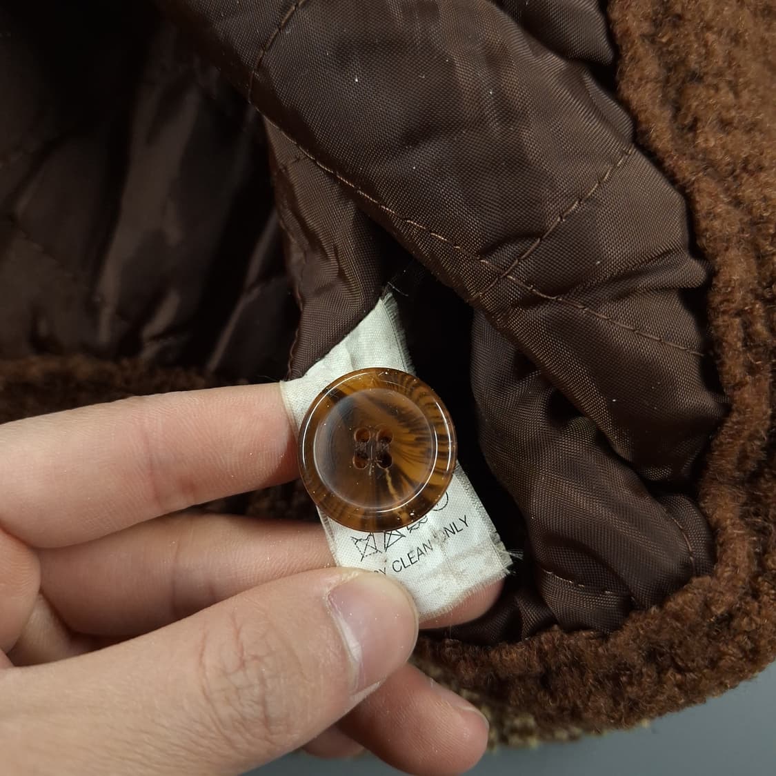 CAPERDONI 브라운 멀티컬러 에스닉 지그재그 패턴 하이넥 가디건 L 상품이미지9