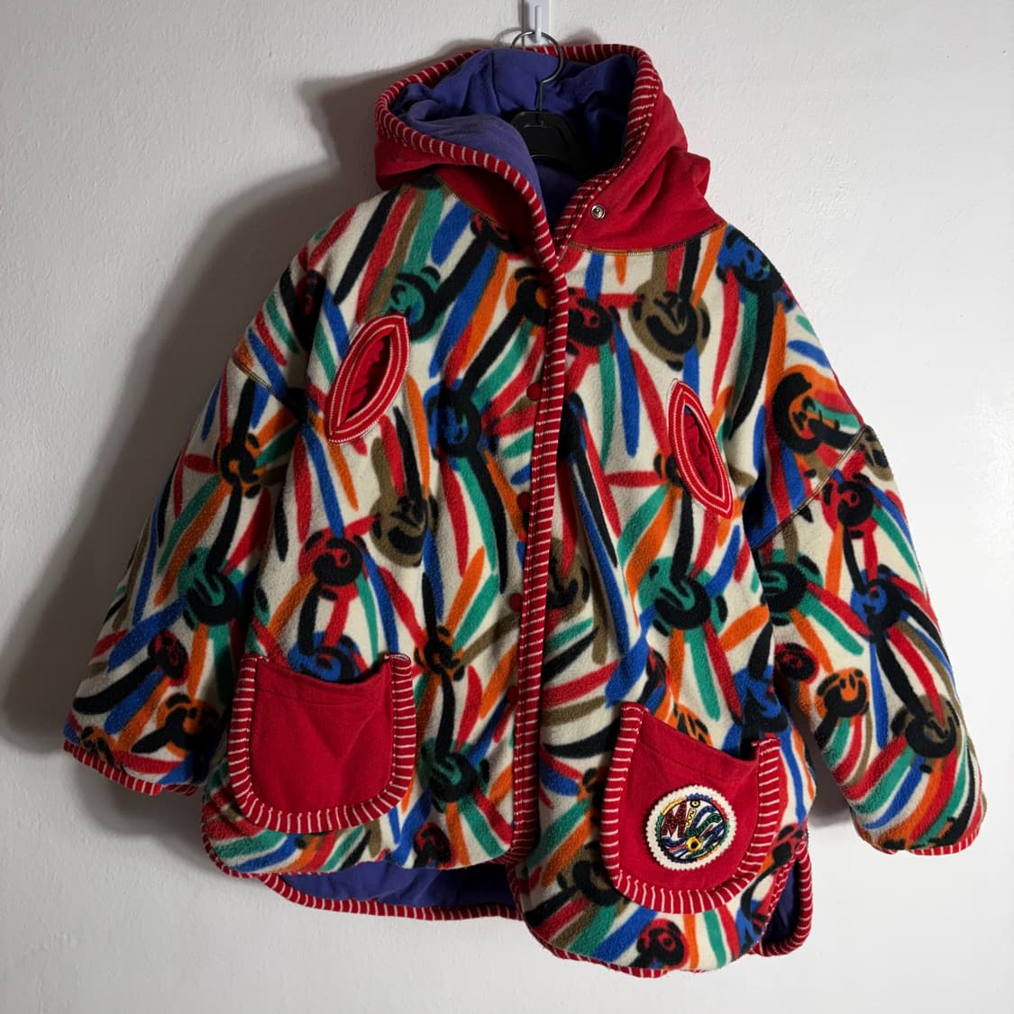 미쏘니 빈티지 패턴 후리스 후드 자켓(Free) 상품이미지1