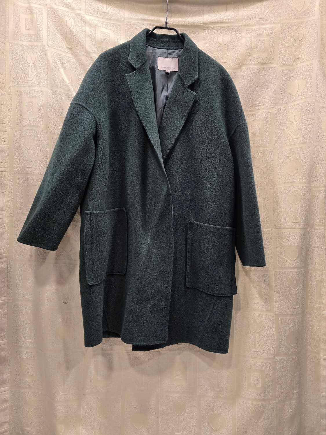 보이스오브보이스 VOV 핸드메이드 녹색 모직 코트 오버사이즈 55~66 상품이미지1