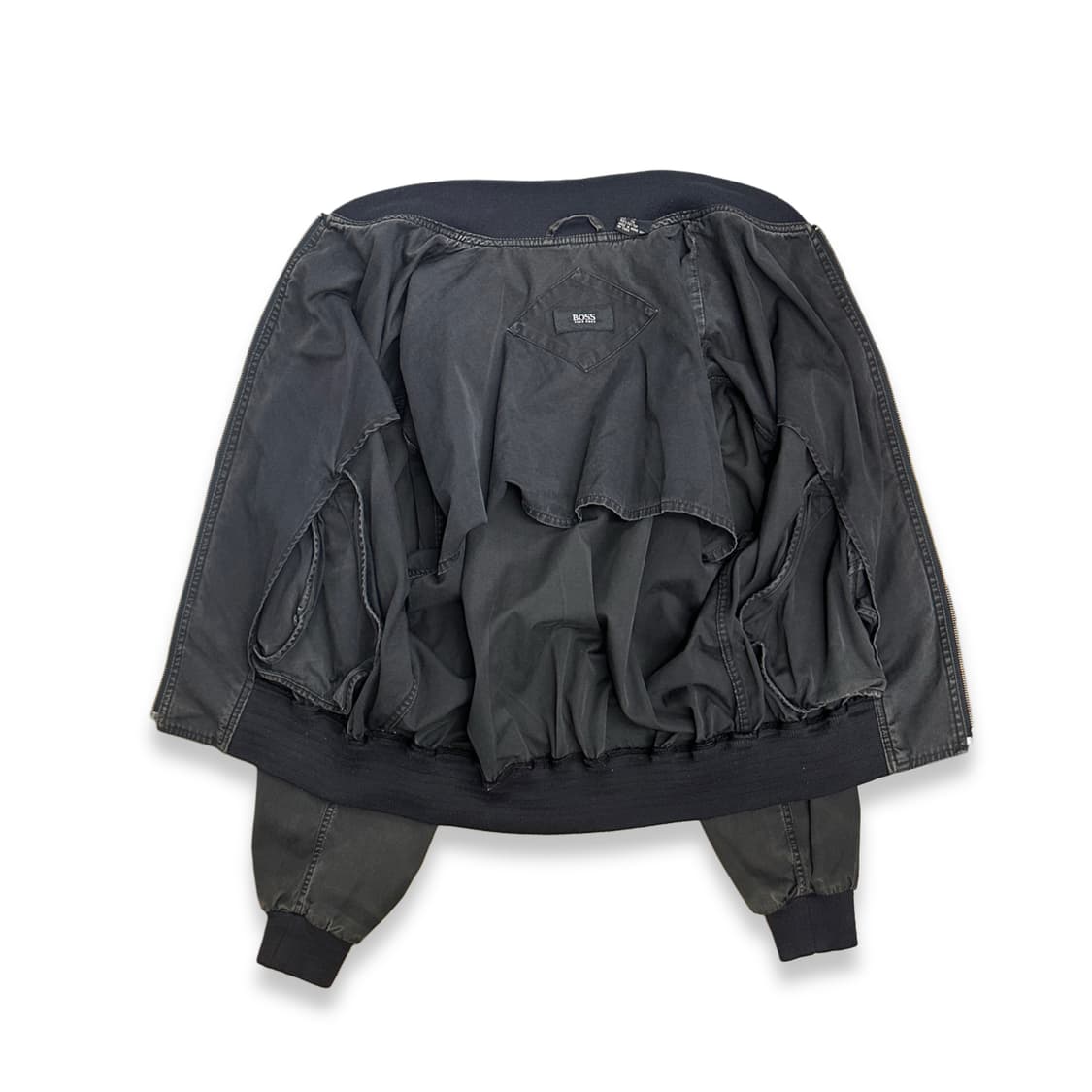 90s HUGO BOSS 페이디드 봄버 자켓 XL 상품이미지3