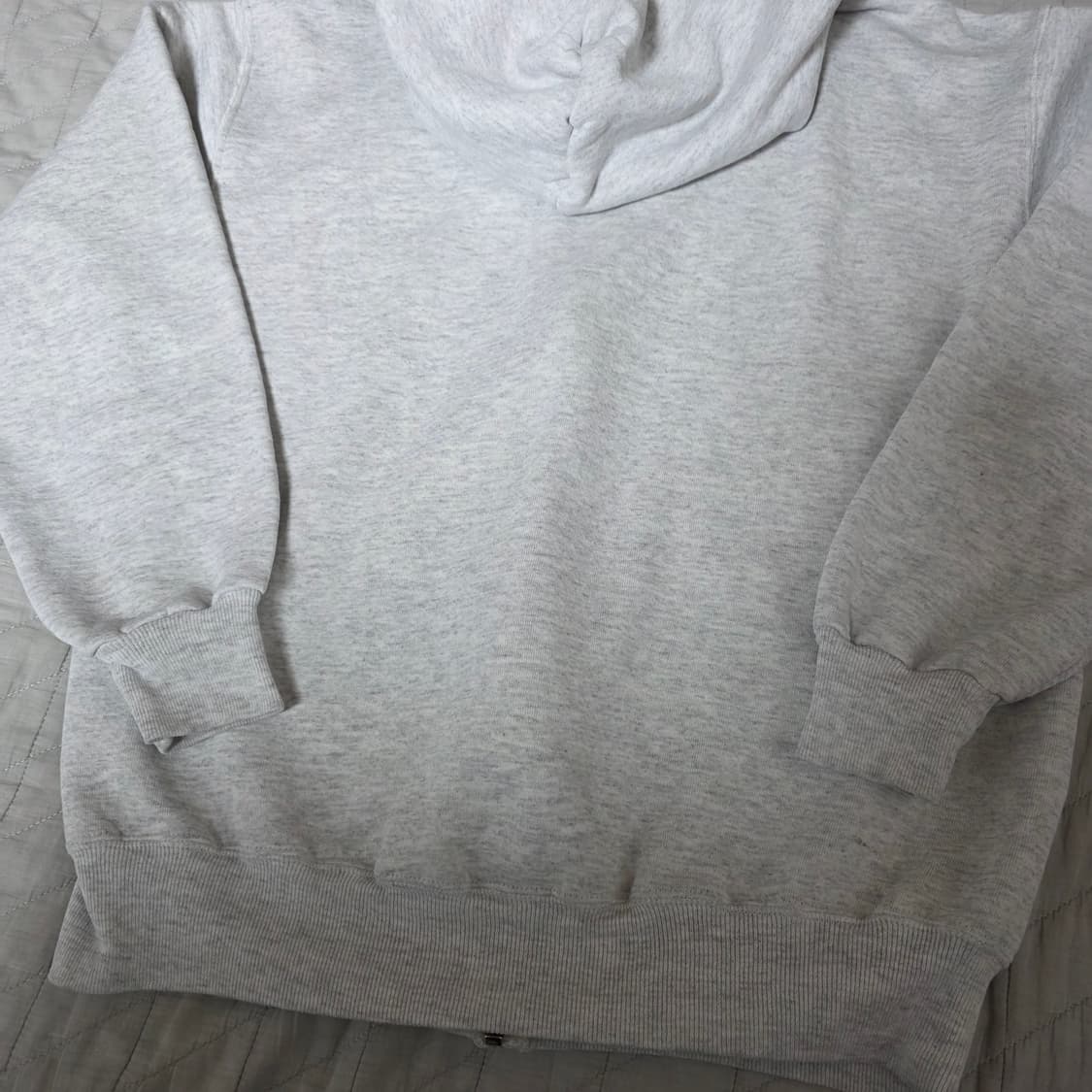[L] 90s USA 러셀 애슬레틱 후드집업 라이트 그레이 ver.크롭 상품이미지5