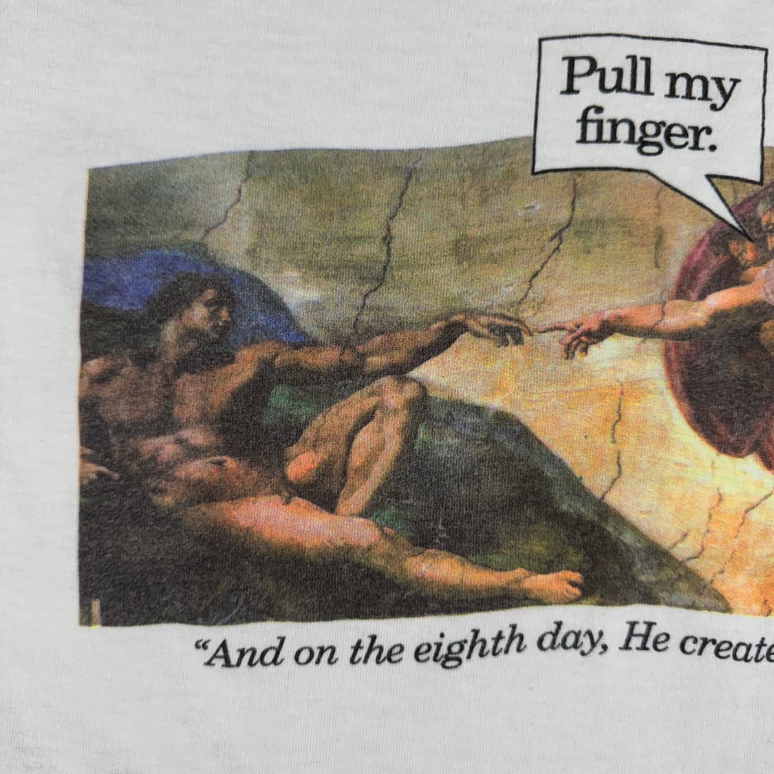 빈티지 90s 미켈란젤로 패러디 Pull My Finger 아트 티셔츠 상품이미지5