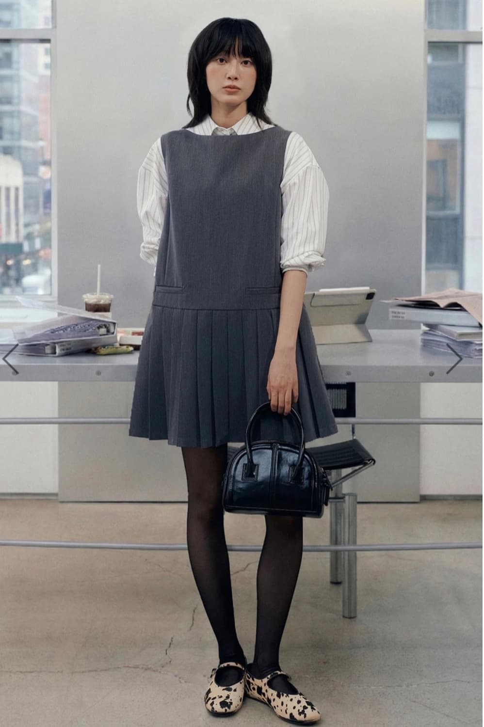 제네럴 아이디어 플리츠 원피스 상품이미지1