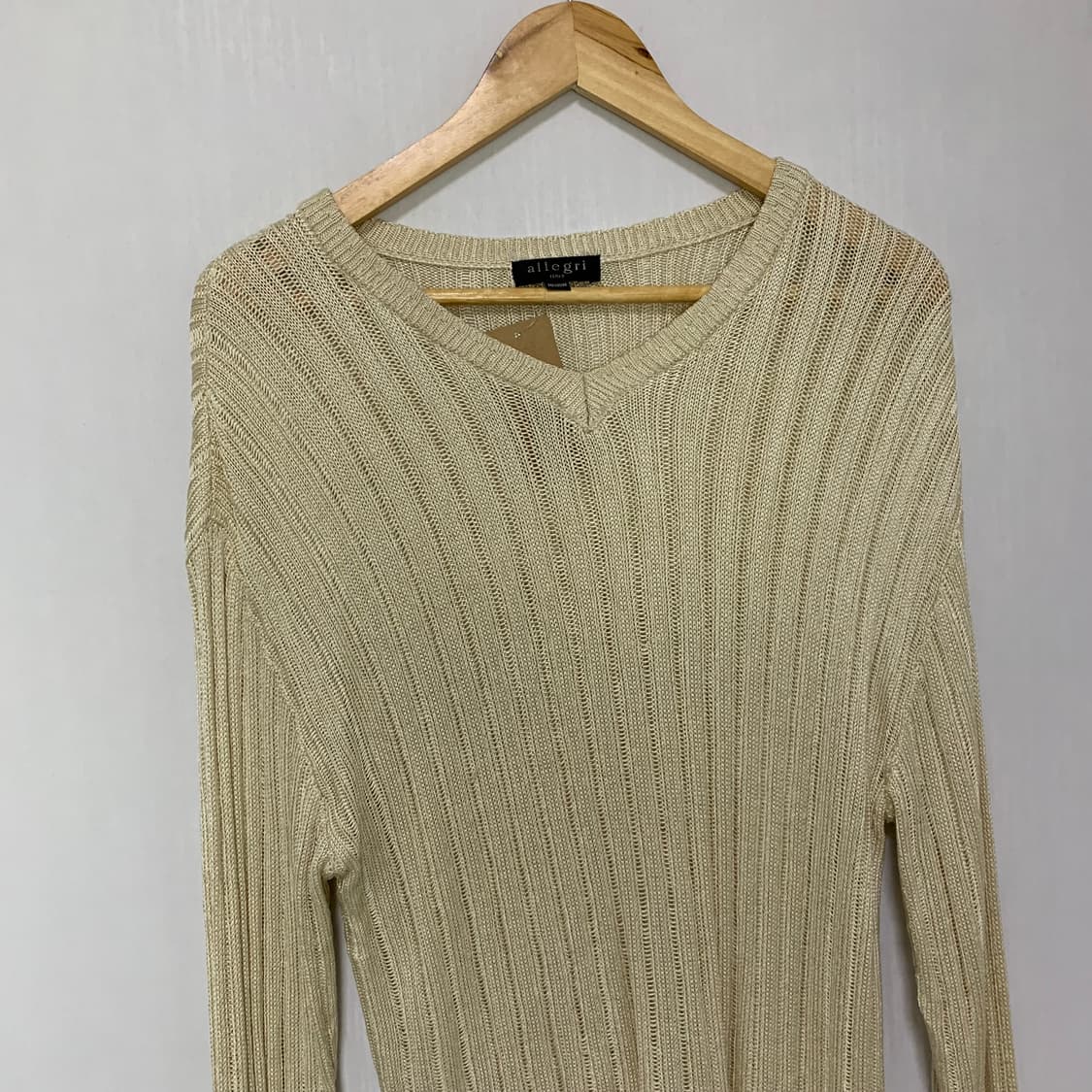 알레그리 빈티지 루즈핏 니트 아이보리 베이지 M 상품이미지2