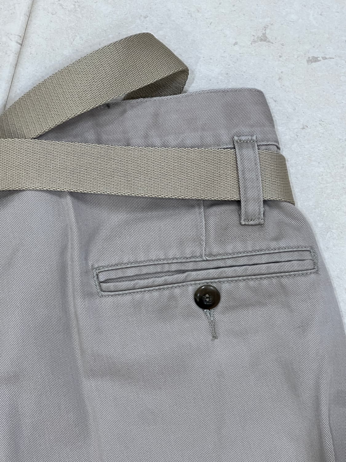 메종유레카 벨티드 랩 치노 팬츠 베이지OS 상품이미지7