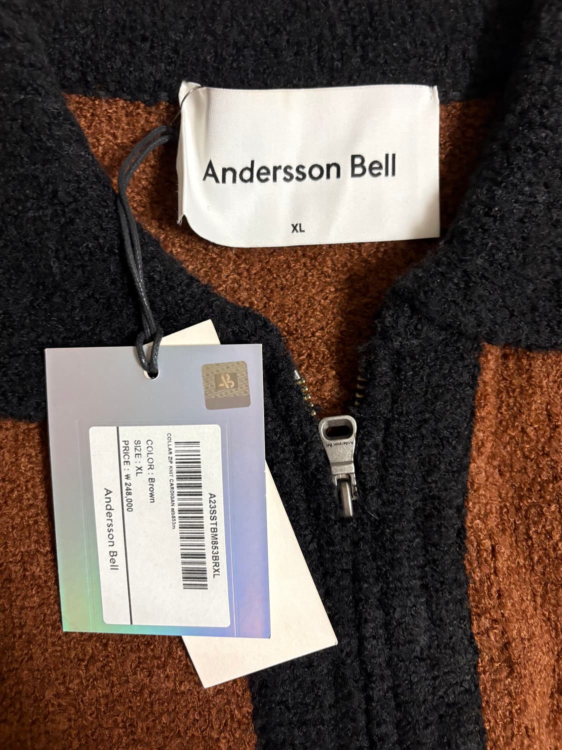 앤더슨벨 지퍼 니트 가디건 브라운 XL 상품이미지3