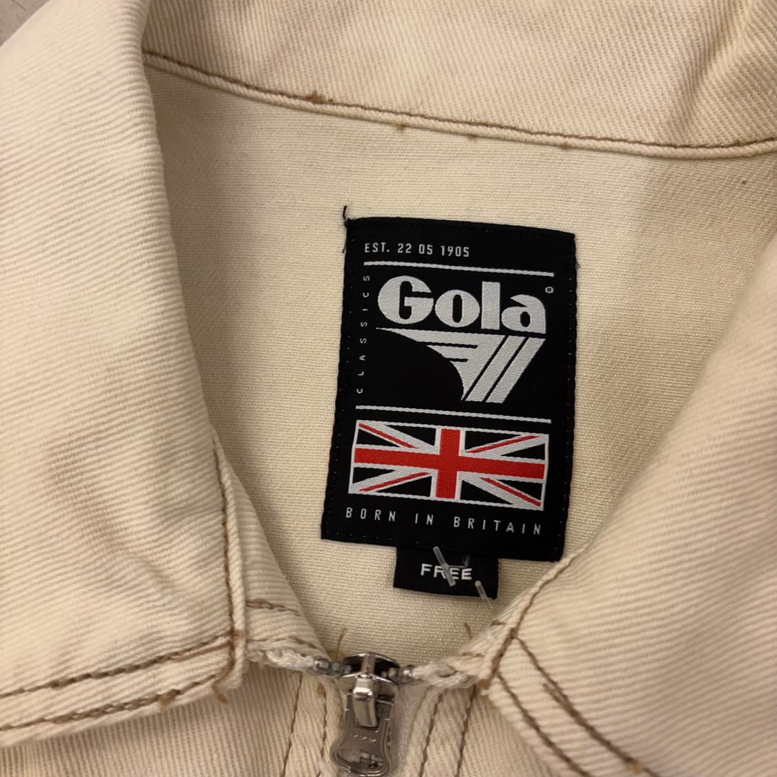 골라 아이보리 크롭 데님 자켓 상품이미지3