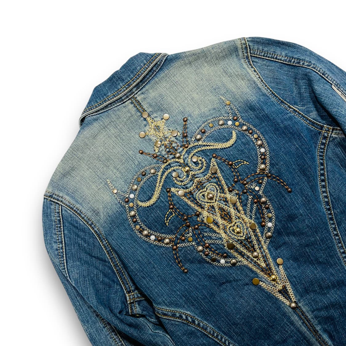 Ancient Stud Vintage Denim Blazer Jacket 상품이미지4