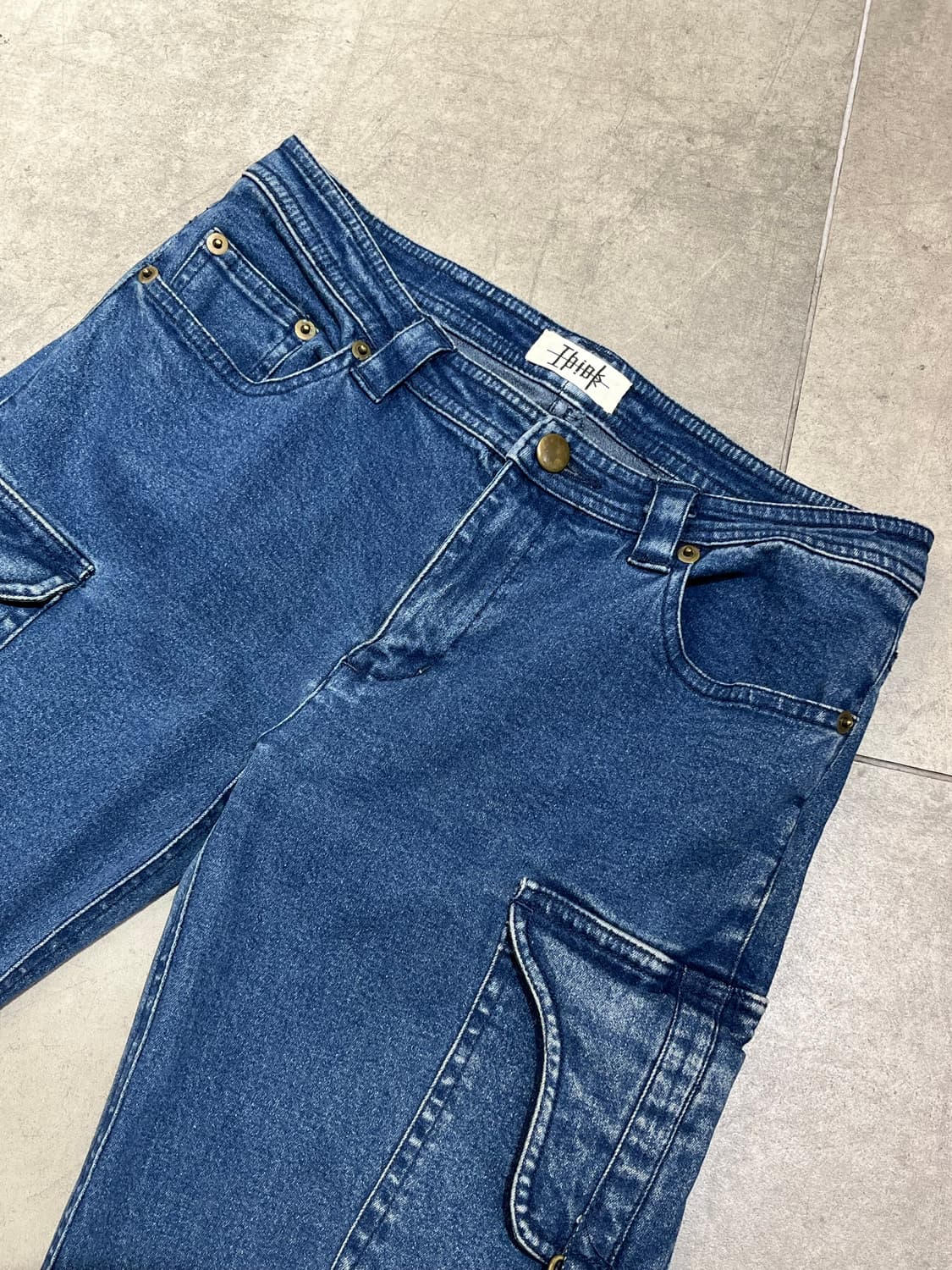 일본 빈티지 카고 스냅버튼 부츠컷 데님 팬츠 상품이미지6