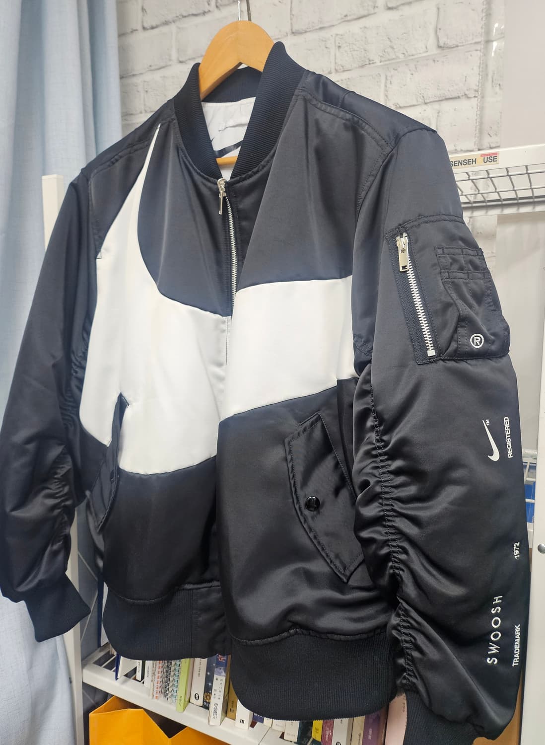 나이키 스우시 봄버자켓 XL 105 써마핏 양면 블루종 XD31 상품이미지2