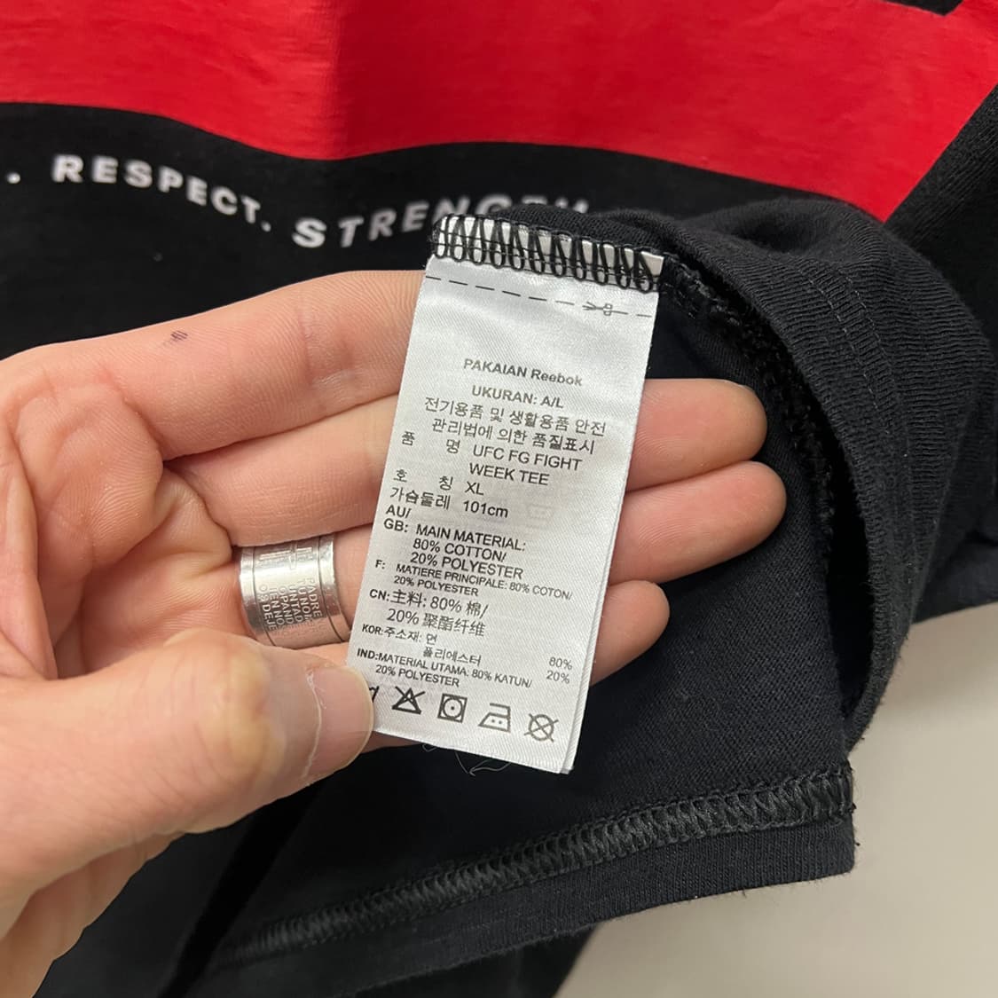 리복 UFC FG 파이트 윅 반팔티 L 상품이미지4