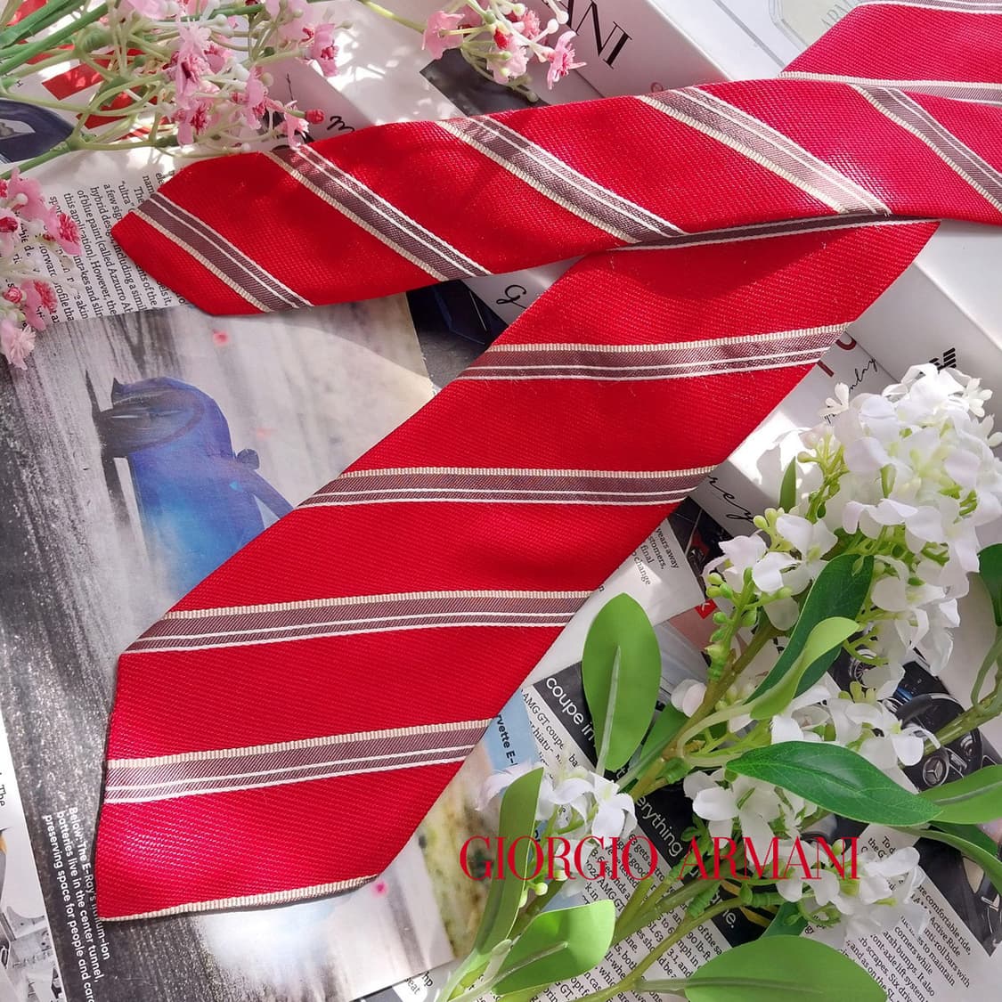 조르지오 아르마니 스트라이프 넥타이 9cm A+~A등급 K2349
 상품이미지2