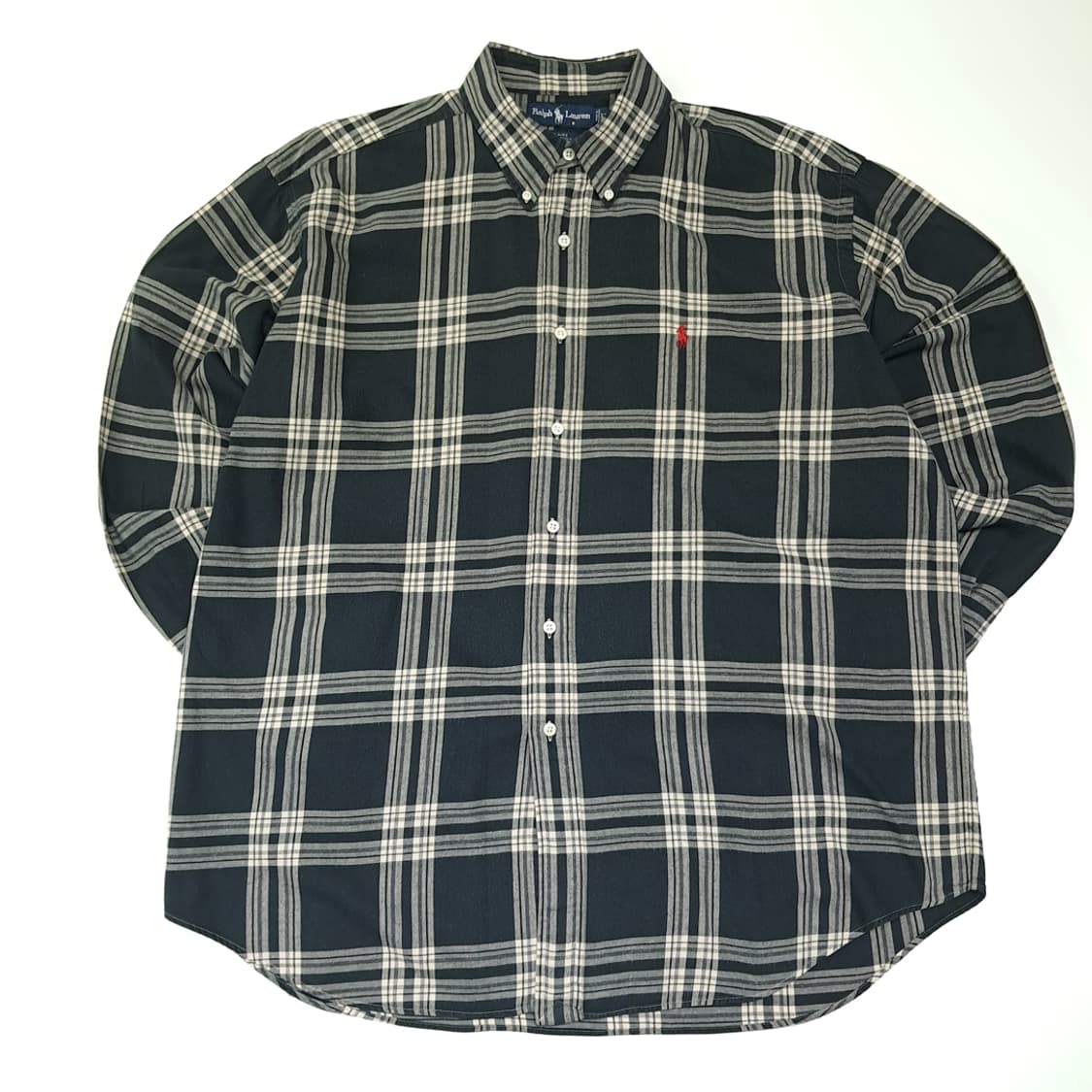 CL613 XL 폴로 90s 레드포니 모던 클래식 타탄체크 네이비 셔츠 상품이미지1