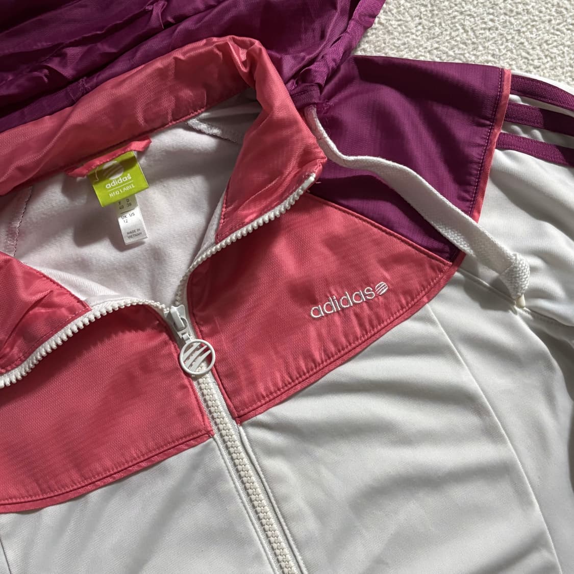 아디다스 네오라벨 흰핑 후드 져지 상품이미지3