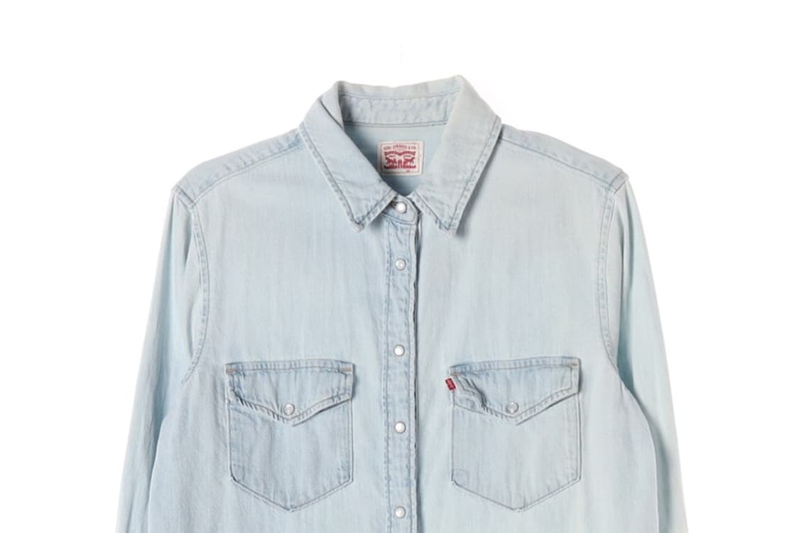 리바이스 웨스턴 연청 데님 셔츠 S 상품이미지3