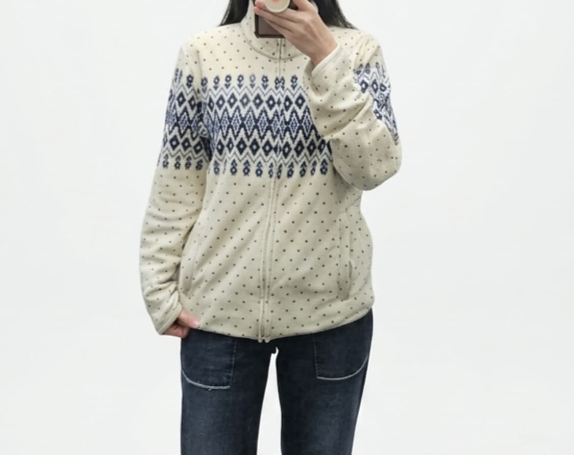 유니클로 에스닉 노르딕패턴 후리스M/빈티지 모리걸 상품이미지1