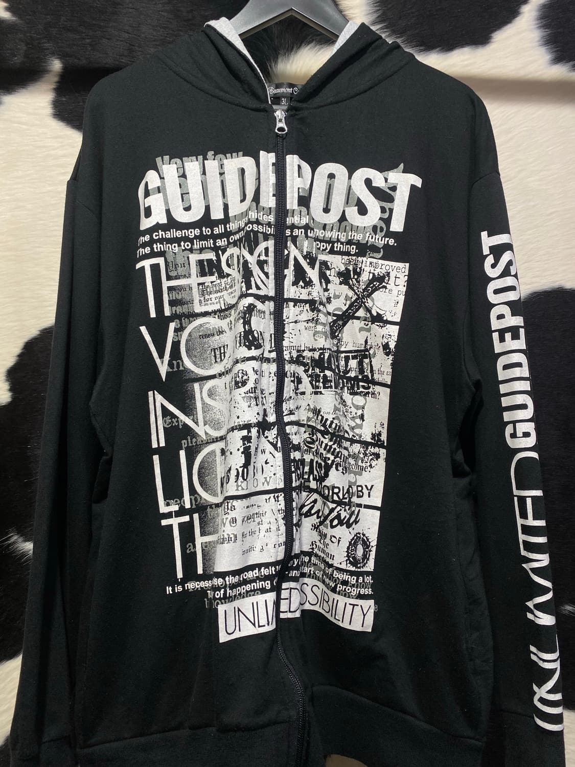 Beaumont carr 펑크 레터링 오버핏 후드집업 상품이미지3