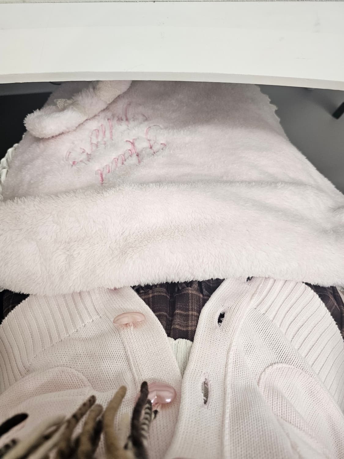 트랄라라 고전 대대장 딸기우유 하트단추 리본 가디건 상품이미지2