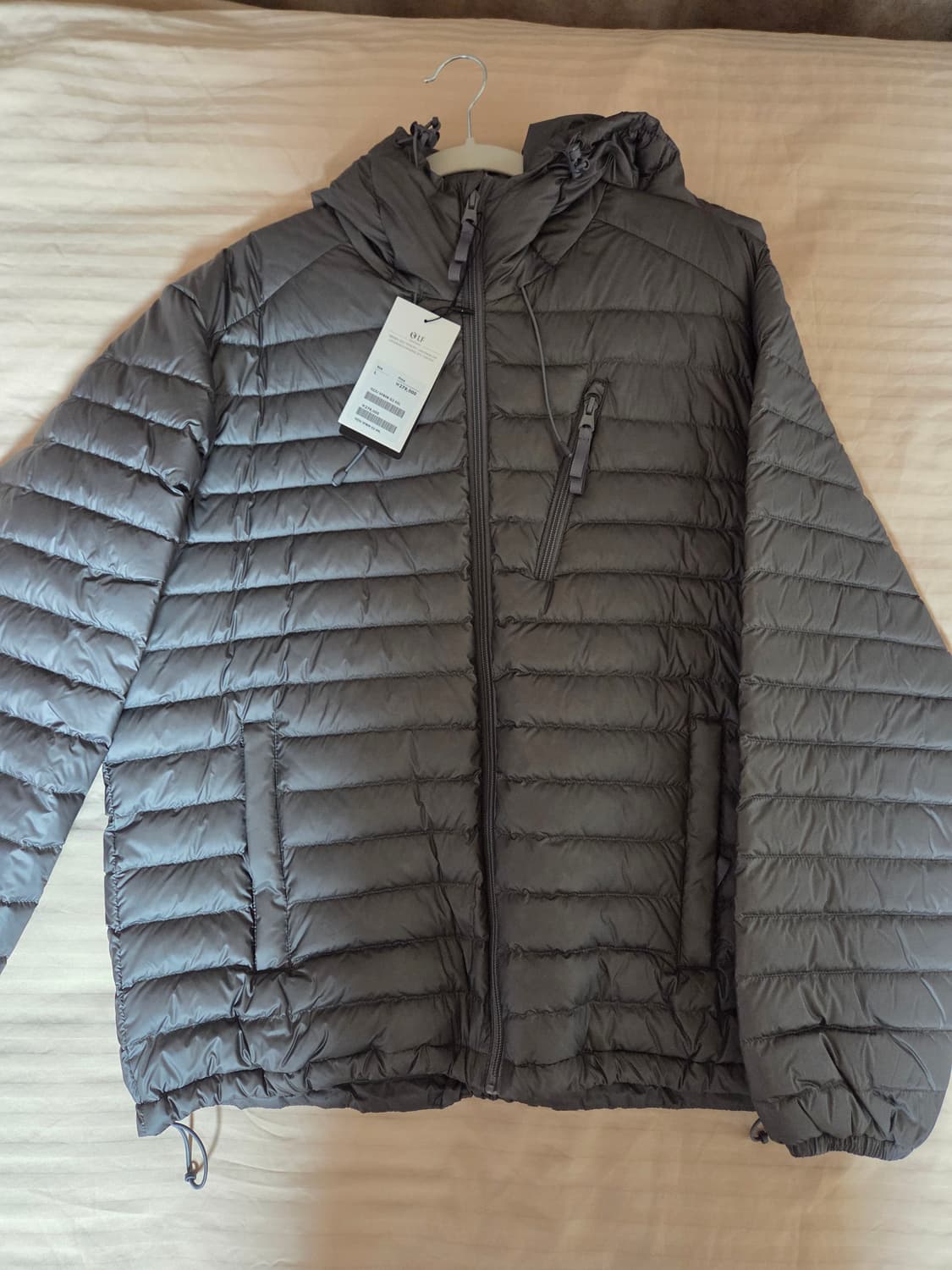 헤지스 HIS 경량 패딩 그레이 L 상품이미지1