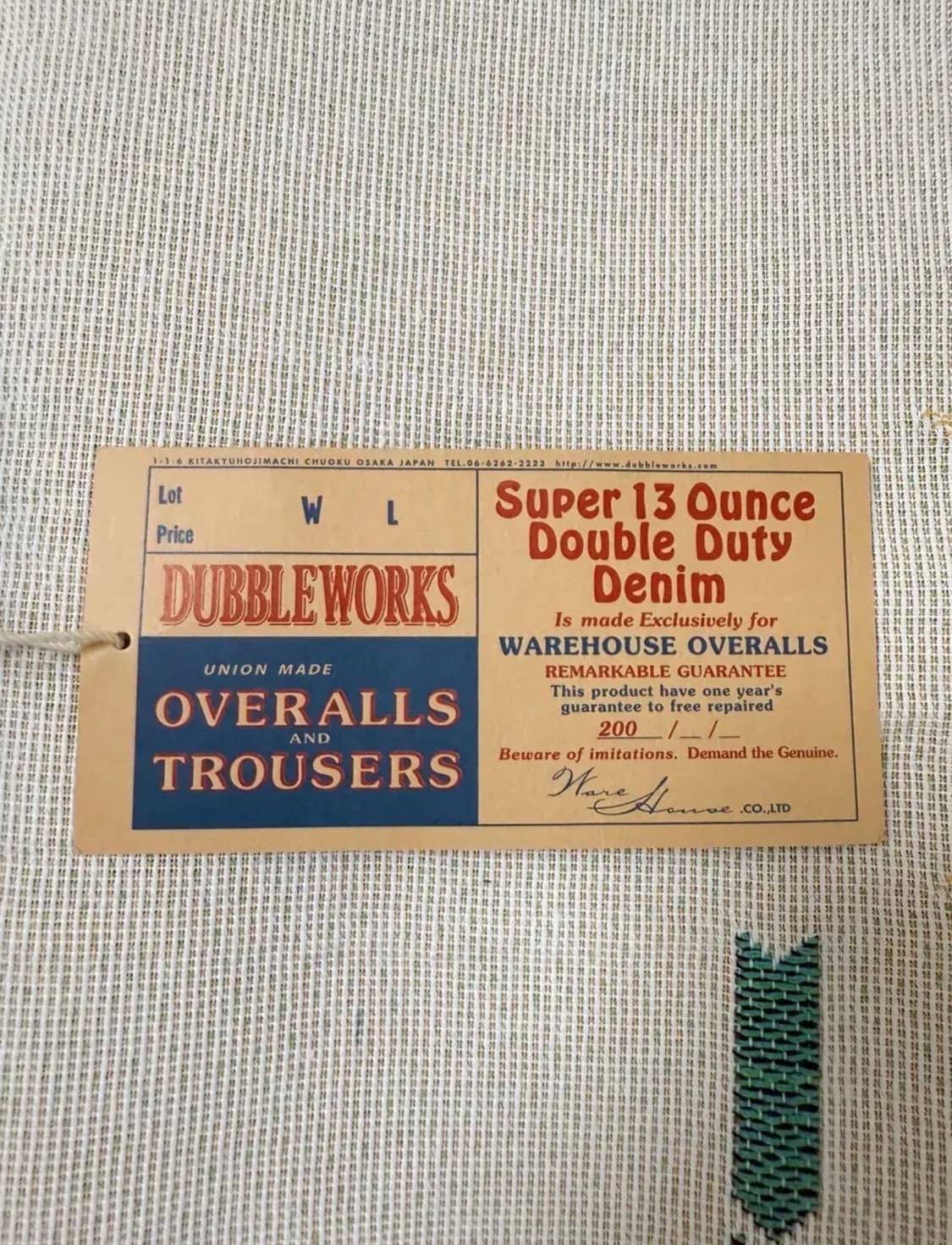 웨어하우스 더블웍스 올리브 그림 셀비지 데님 진 청바지 w30 상품이미지8