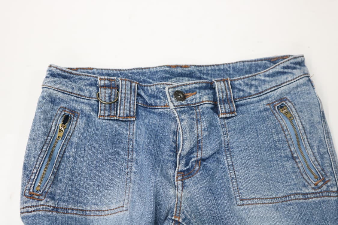 빈티지 멀티 포켓 디테일 벨티드 중청 카고 데님 팬츠 (25-26) 상품이미지4