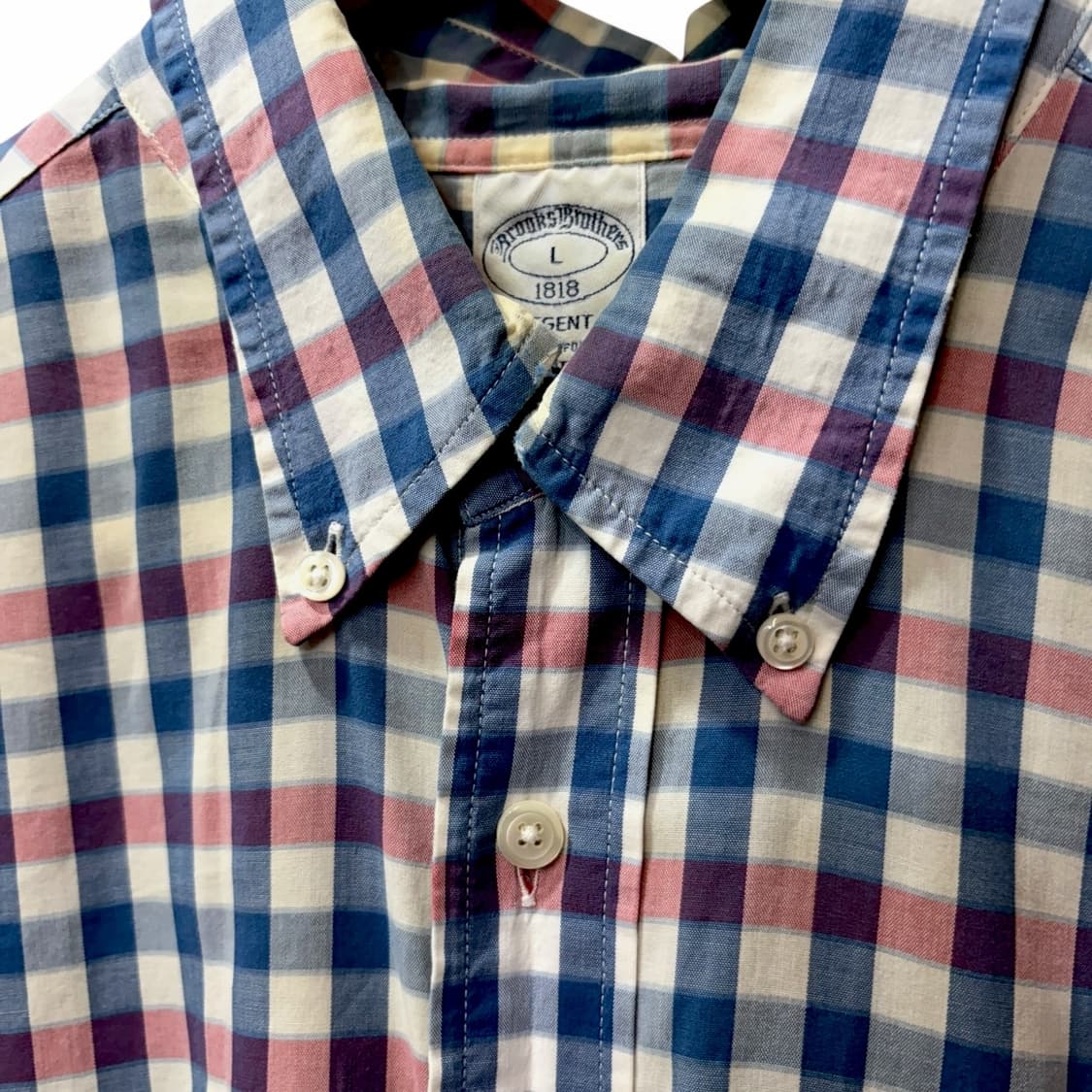 브룩스 브라더스 캔디 체크 리젠트핏 셔츠 (XL) 상품이미지3