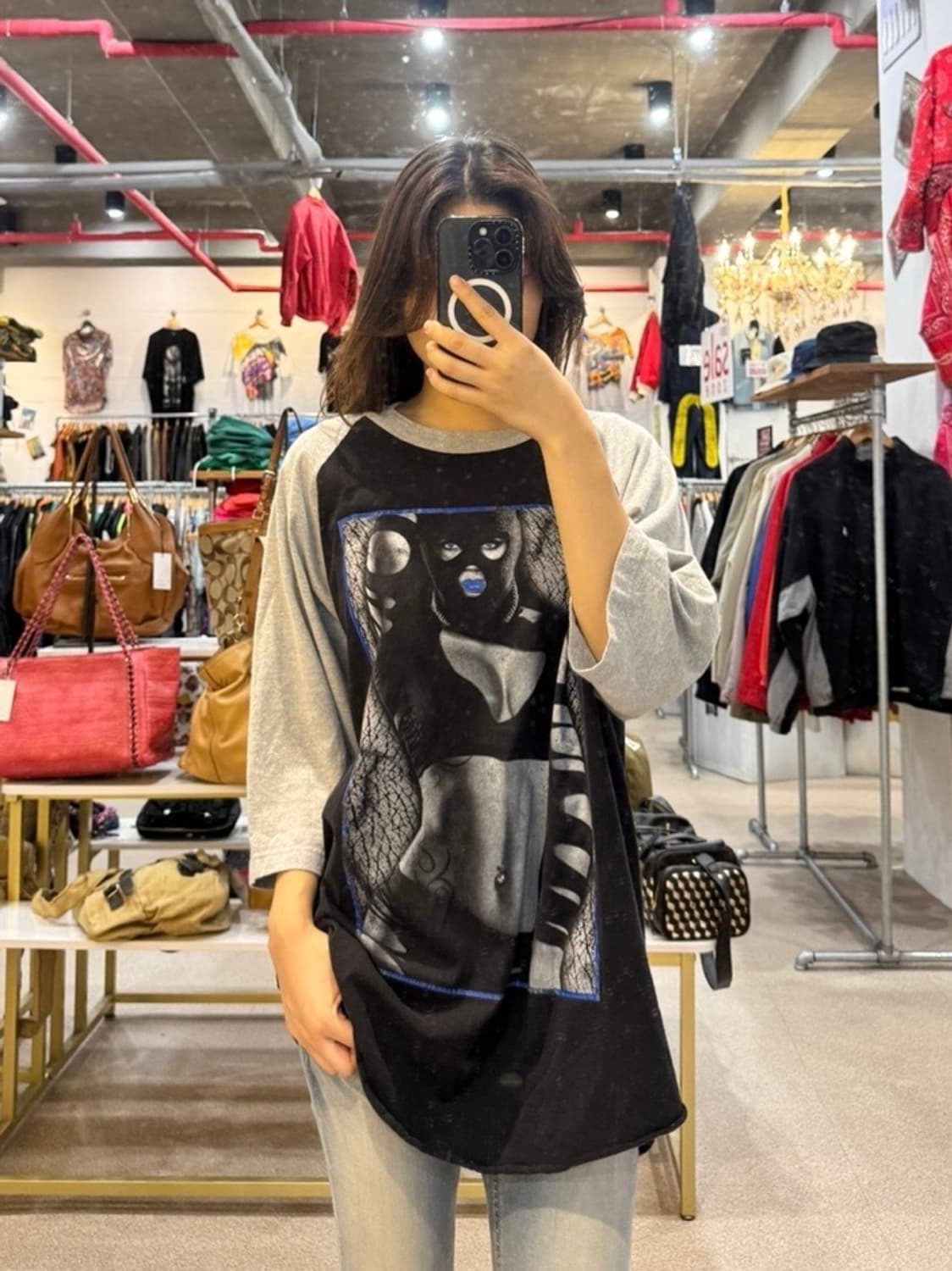 빈티지 프린팅 7부 티셔츠 상품이미지3